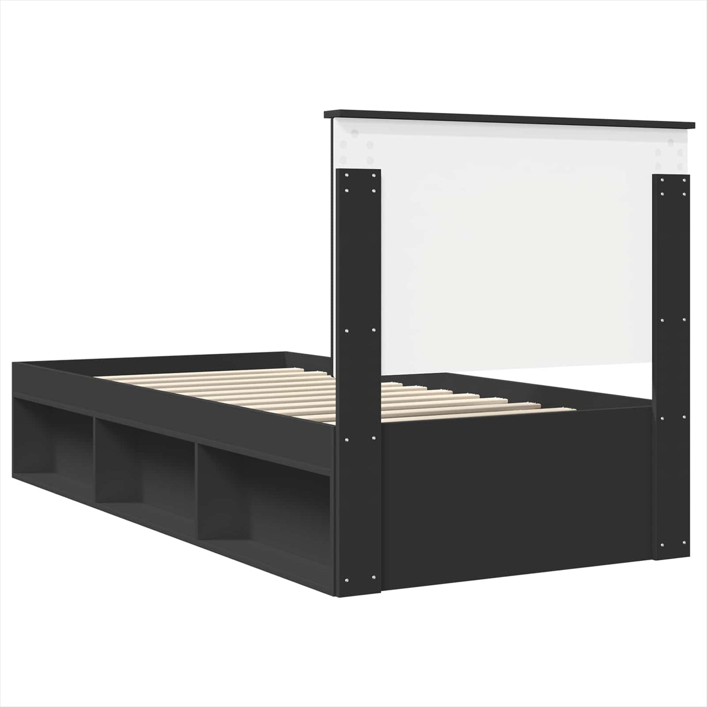vidaXL Σκελετός Κρεβατιού Μαύρο 90 x 190 cm Στερεά ξυλεία πεύκου