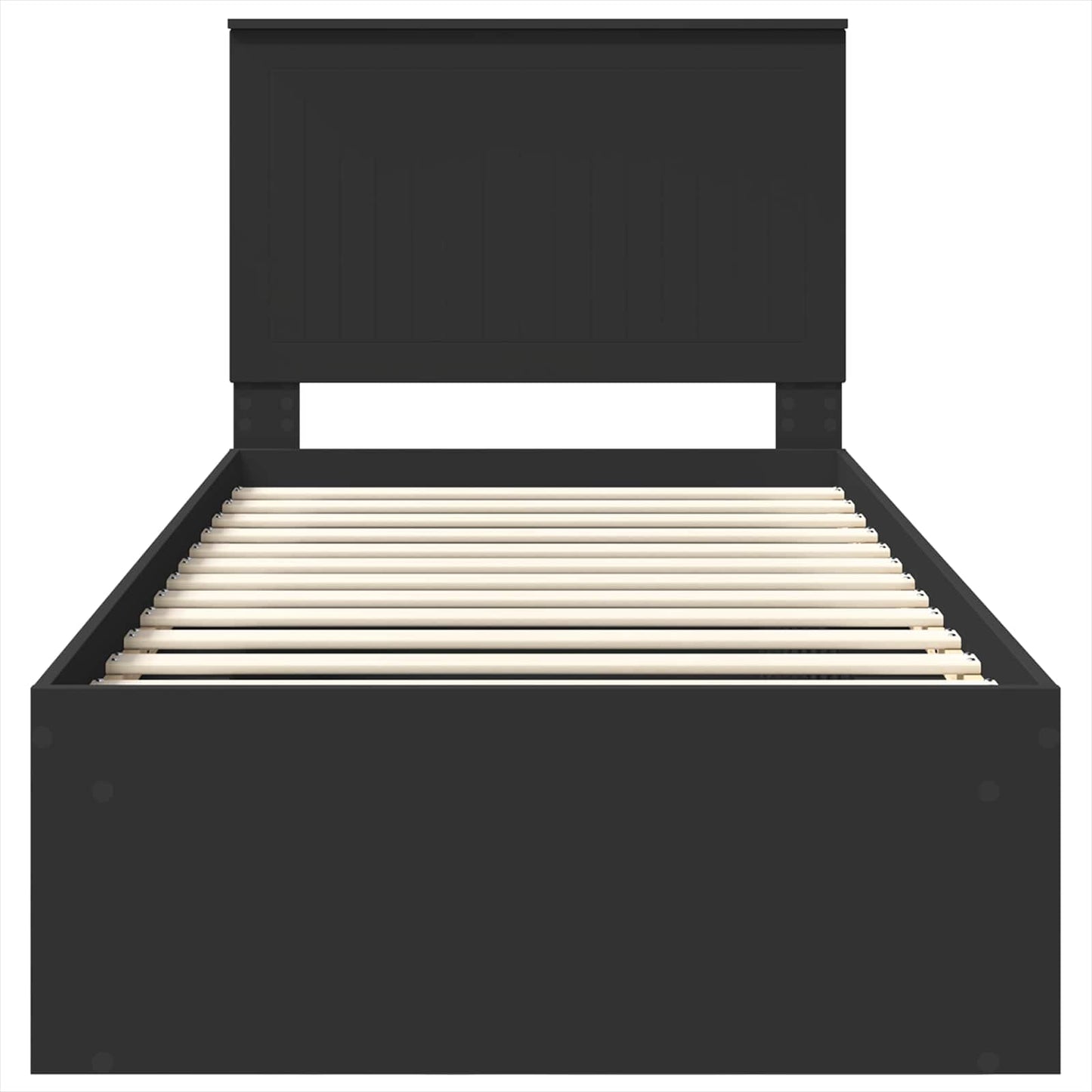 vidaXL Σκελετός Κρεβατιού Μαύρο 90 x 190 cm Στερεά ξυλεία πεύκου