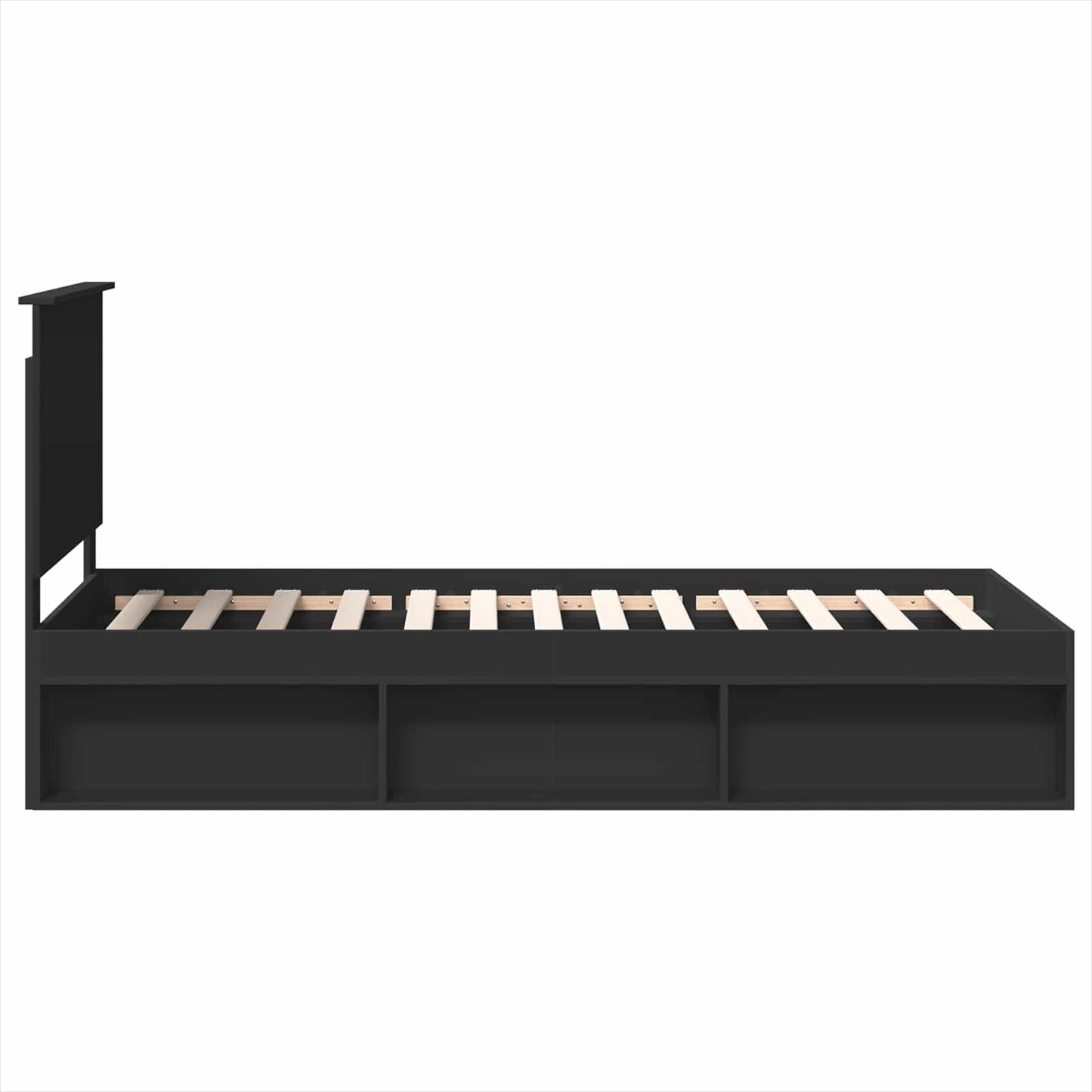 vidaXL Σκελετός Κρεβατιού Μαύρο 90 x 190 cm Στερεά ξυλεία πεύκου