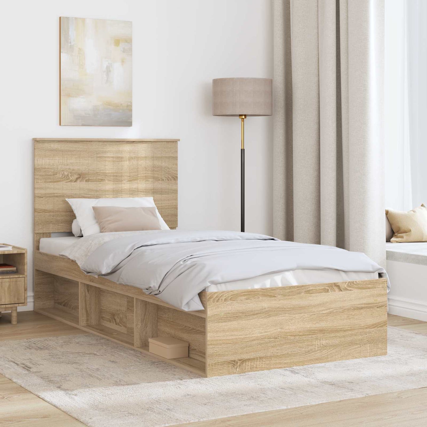 vidaXL Σκελετός Κρεβατιού Σονόμα 90 x 190 cm Στερεά ξυλεία πεύκου