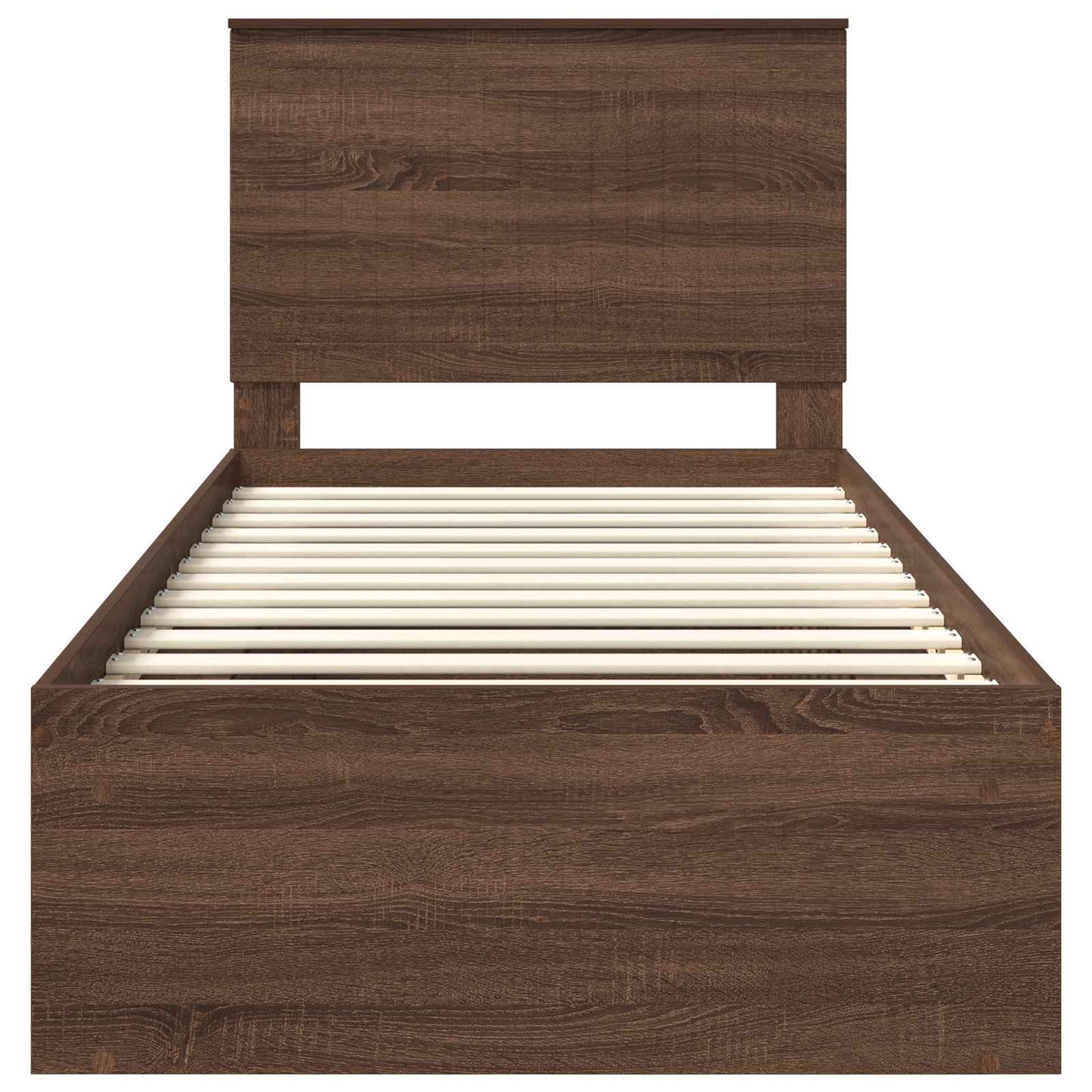 vidaXL Σκελετός Κρεβατιού Καφέ δρυς 90 x 190 cm Στερεά ξυλεία πεύκου