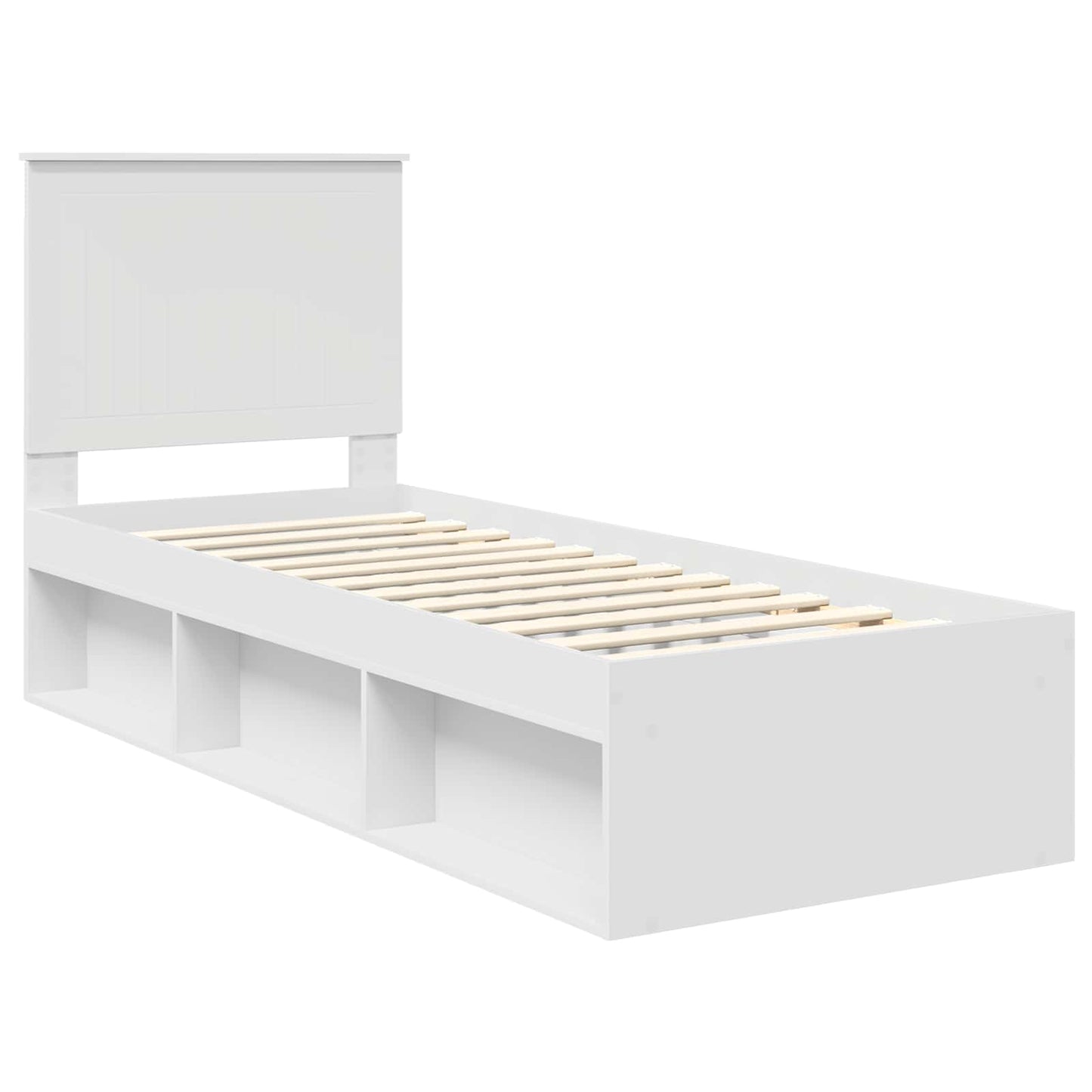 vidaXL Σκελετός Κρεβατιού Λευκό 75 x 190 cm Στερεά ξυλεία πεύκου