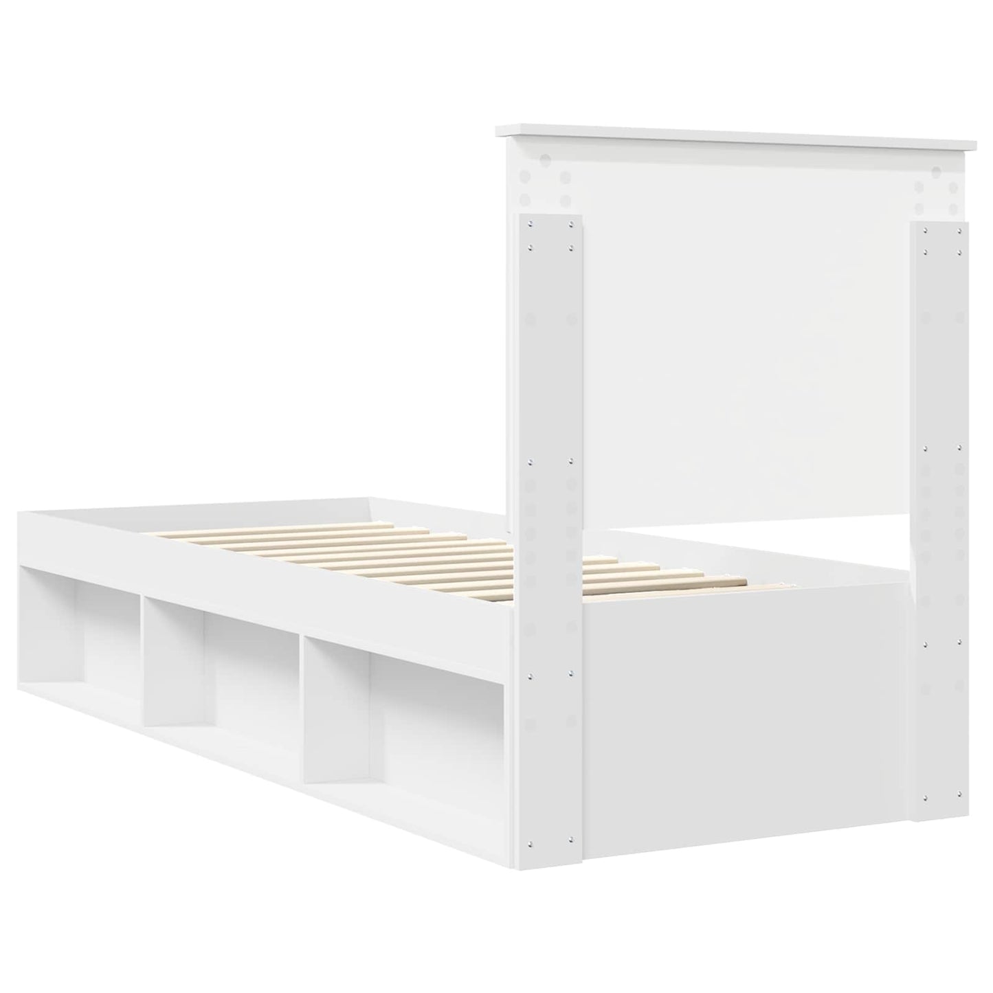vidaXL Σκελετός Κρεβατιού Λευκό 75 x 190 cm Στερεά ξυλεία πεύκου