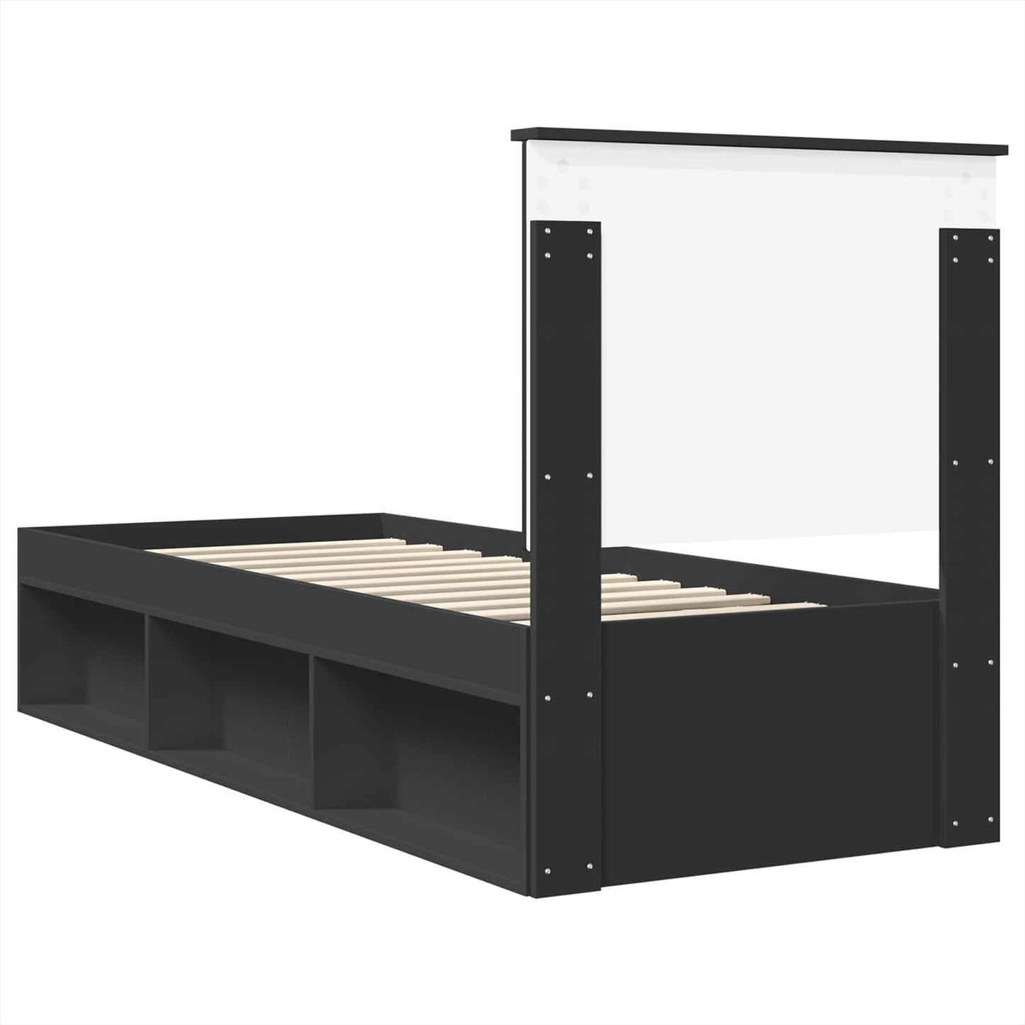 vidaXL Σκελετός Κρεβατιού Μαύρο 75 x 190 cm Στερεά ξυλεία πεύκου
