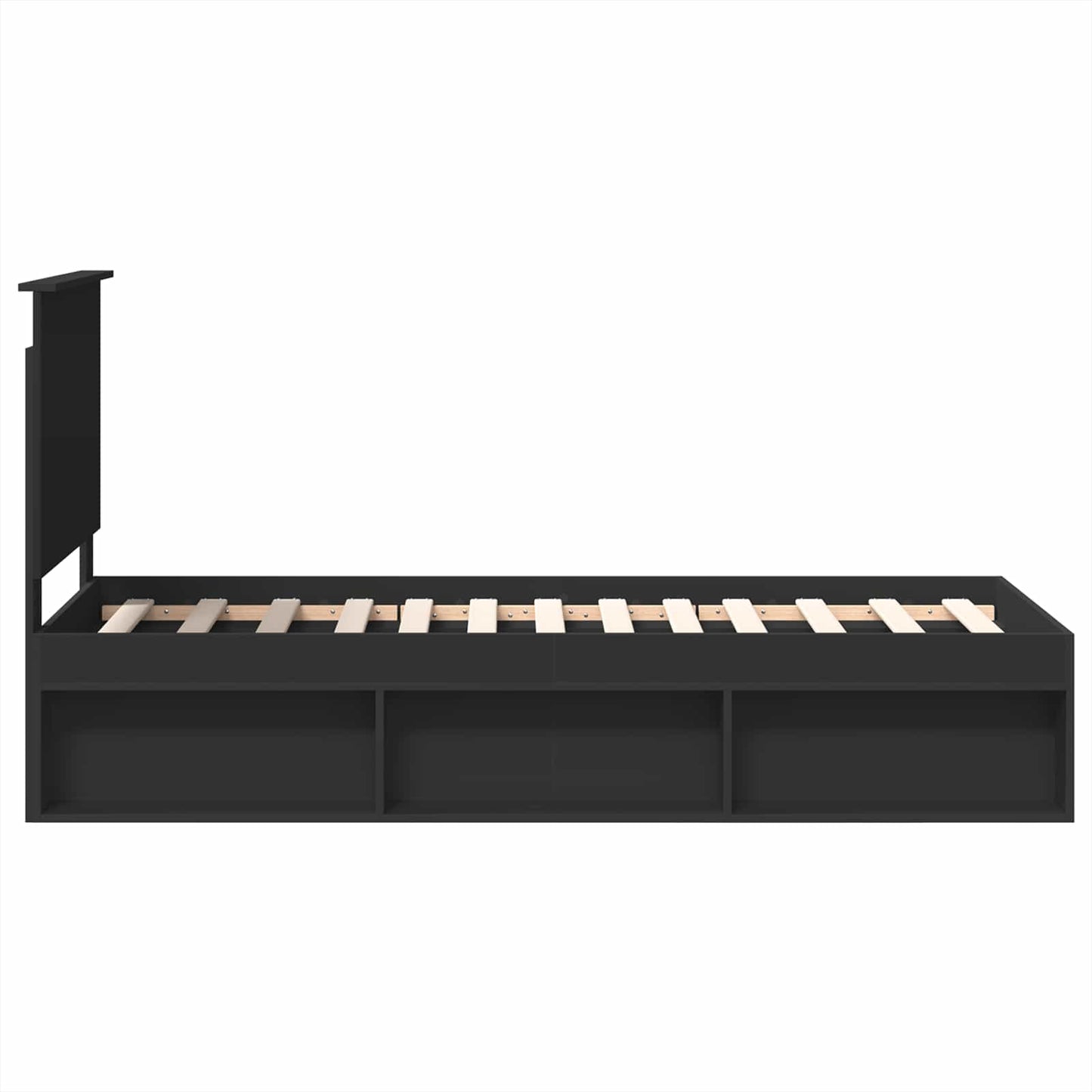 vidaXL Σκελετός Κρεβατιού Μαύρο 75 x 190 cm Στερεά ξυλεία πεύκου