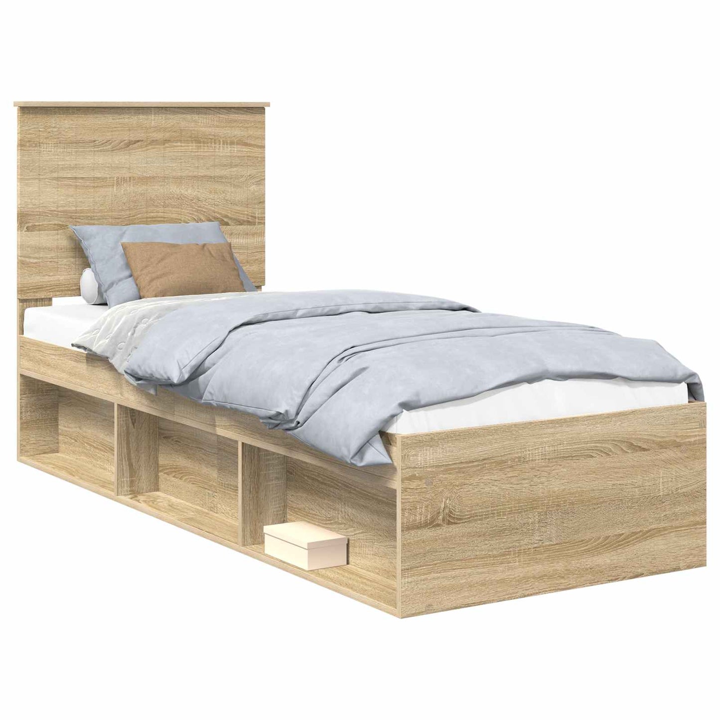 vidaXL Σκελετός Κρεβατιού Δρύς Sonoma 75 x 190 cm Στερεά ξυλεία πεύκου