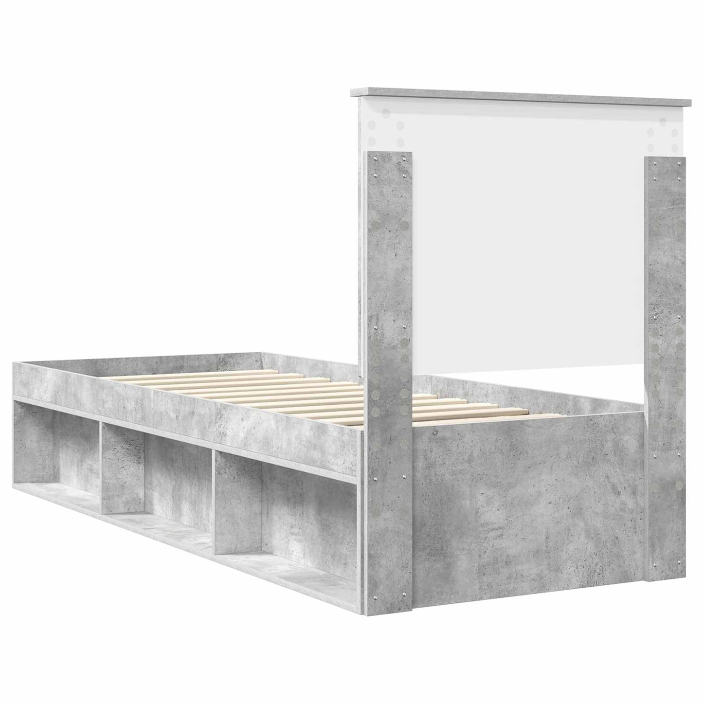 vidaXL Σκελετός Κρεβατιού Γκρι Μπετόν 75 x 190 cm Στερεά ξυλεία πεύκου