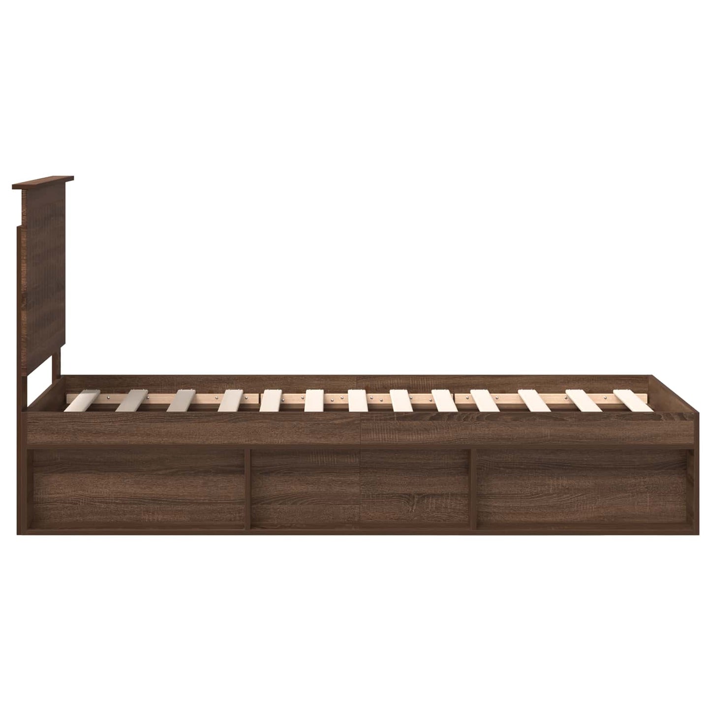 vidaXL Σκελετός Κρεβατιού Καφέ δρυς 75 x 190 cm Στερεά ξυλεία πεύκου