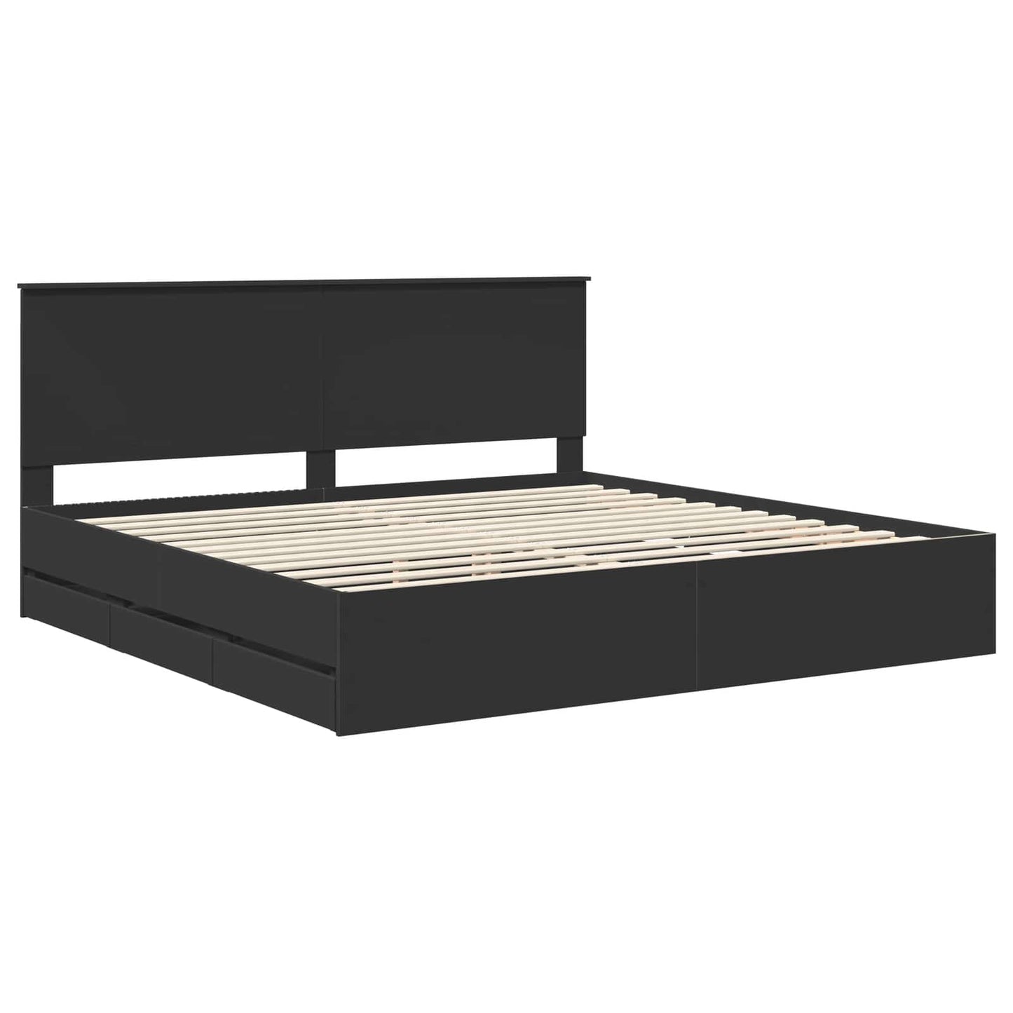 vidaXL Σκελετός Κρεβατιού Μαύρο 200 x 200 cm Μηχανήματος Ξύλο