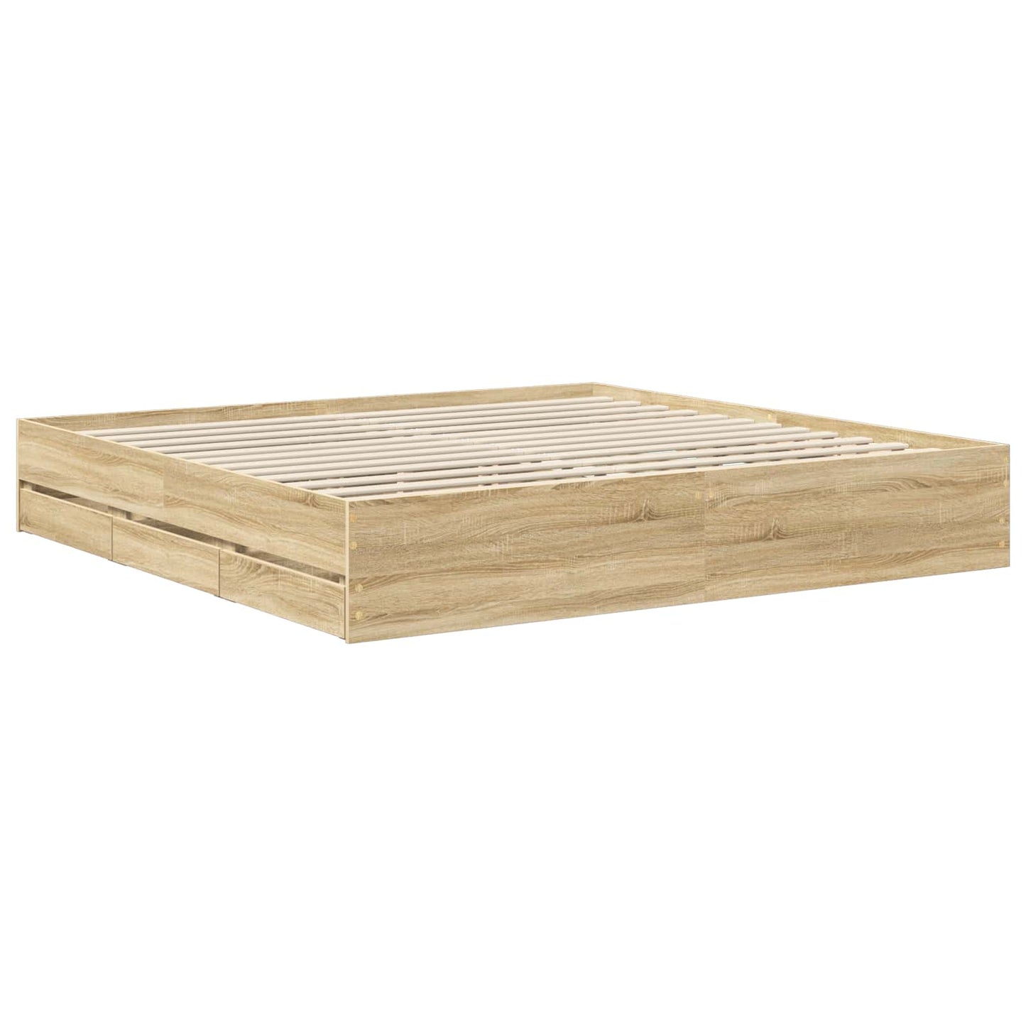 vidaXL Σκελετός Κρεβατιού Δρύς Sonoma 200 x 200 cm Μηχανήματος Ξύλο