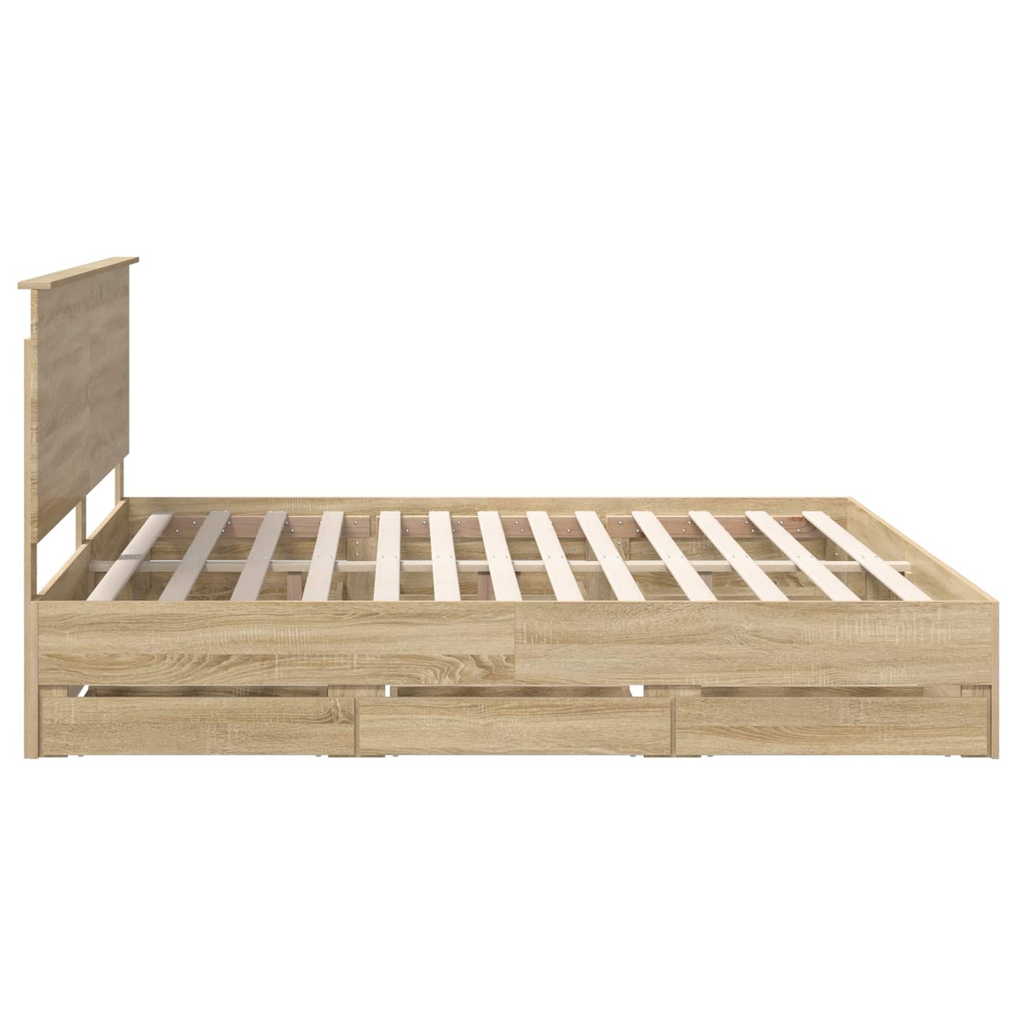 vidaXL Σκελετός Κρεβατιού Δρύς Sonoma 200 x 200 cm Μηχανήματος Ξύλο