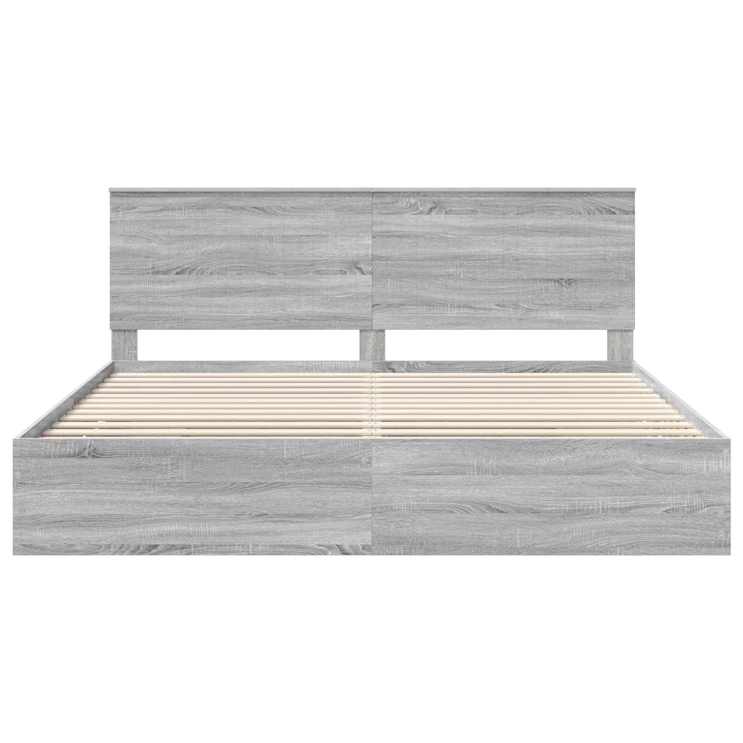 vidaXL Σκελετός Κρεβατιού Γκρίζο Σονομα 200 x 200 cm Μηχανήματος Ξύλο