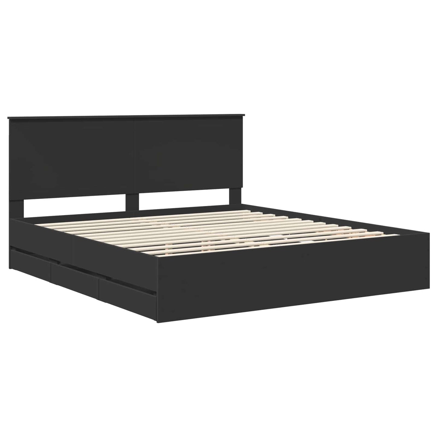 vidaXL Σκελετός Κρεβατιού Μαύρο 180 x 200 cm Μηχανήματος Ξύλο
