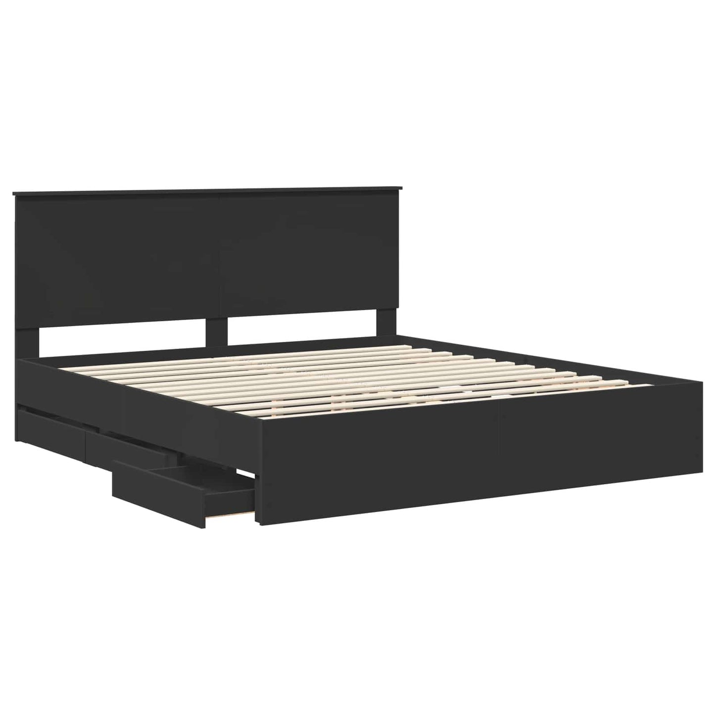 vidaXL Σκελετός Κρεβατιού Μαύρο 180 x 200 cm Μηχανήματος Ξύλο