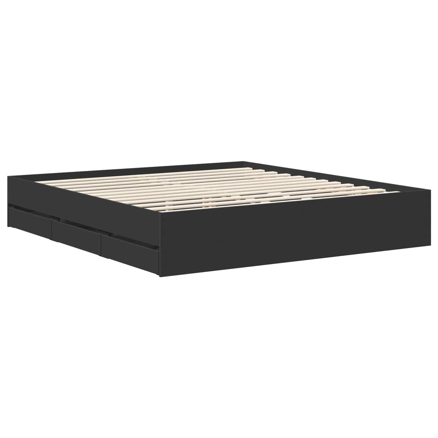 vidaXL Σκελετός Κρεβατιού Μαύρο 180 x 200 cm Μηχανήματος Ξύλο