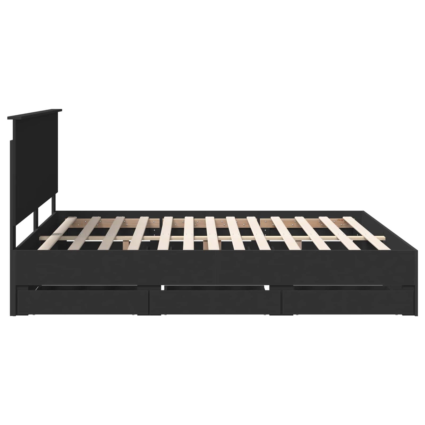 vidaXL Σκελετός Κρεβατιού Μαύρο 180 x 200 cm Μηχανήματος Ξύλο