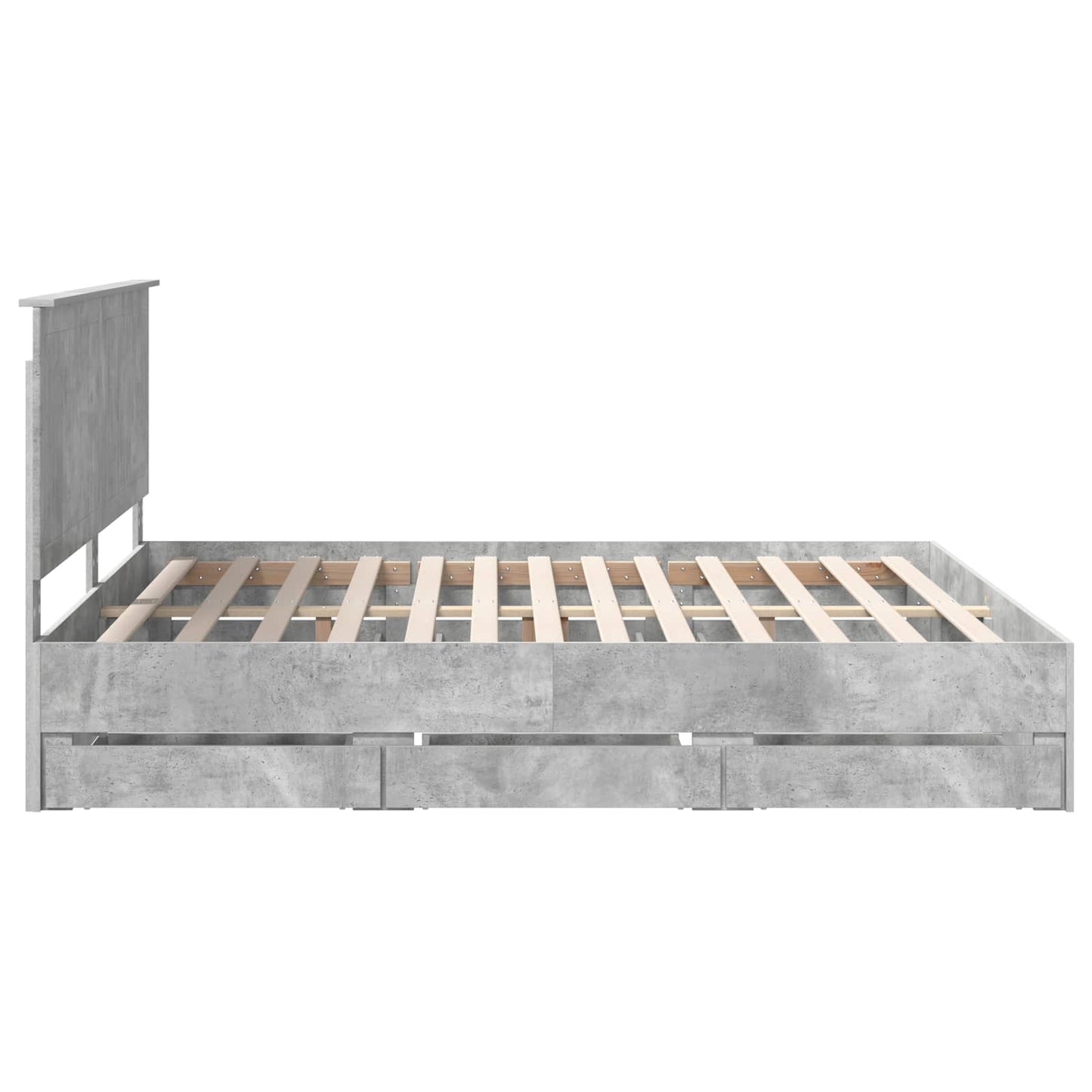 vidaXL Σκελετός Κρεβατιού Σκυρόδεμα Γκρι 180 x 200 cm Μηχανήματος Ξύλο