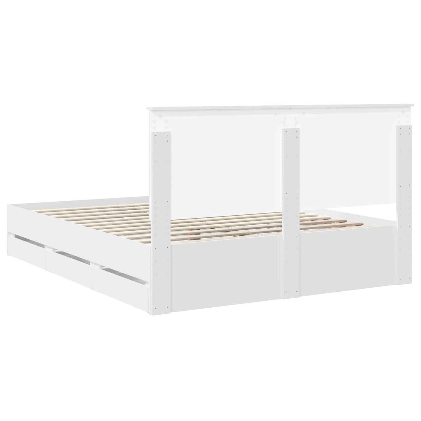 vidaXL Σκελετός Κρεβατιού Λευκό 160 x 200 cm Μηχανήματος Ξύλο