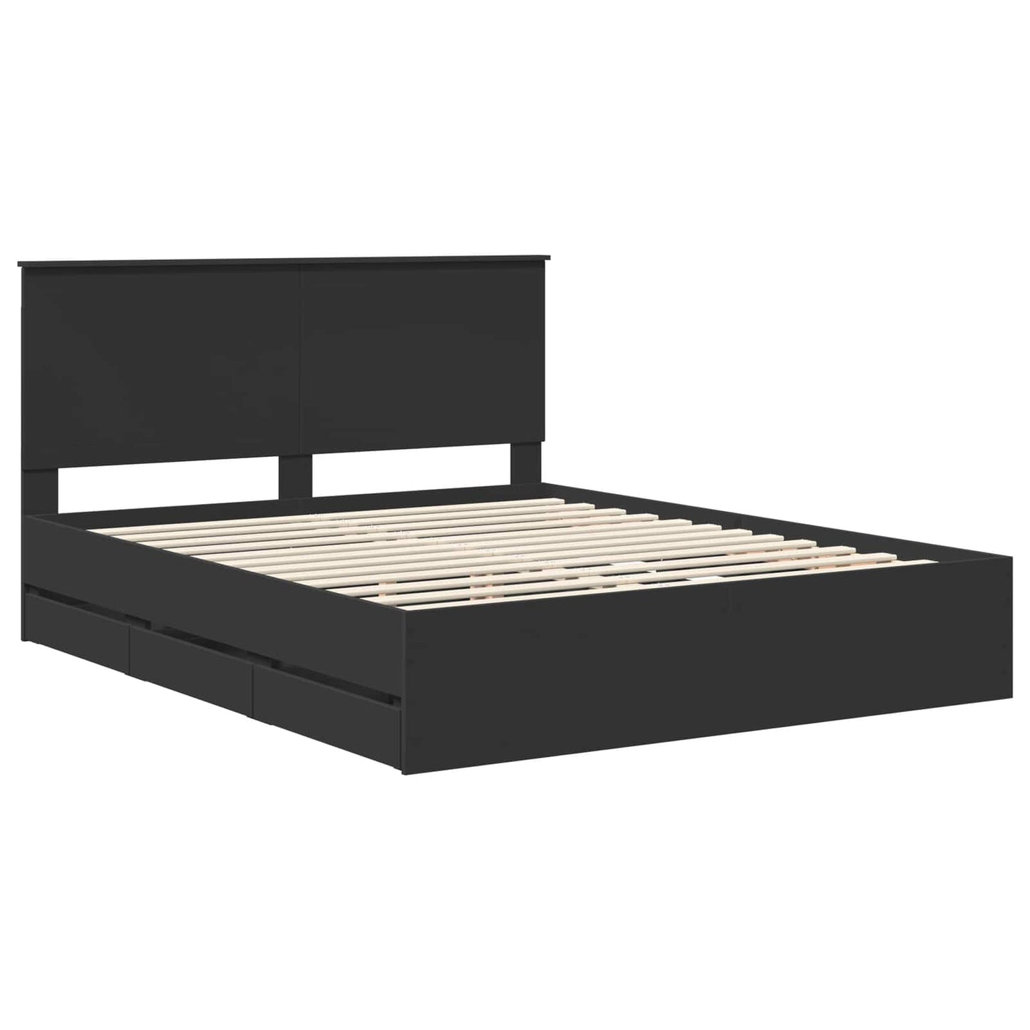 vidaXL Σκελετός Κρεβατιού Μαύρο 160 x 200 cm Μηχανήματος Ξύλο