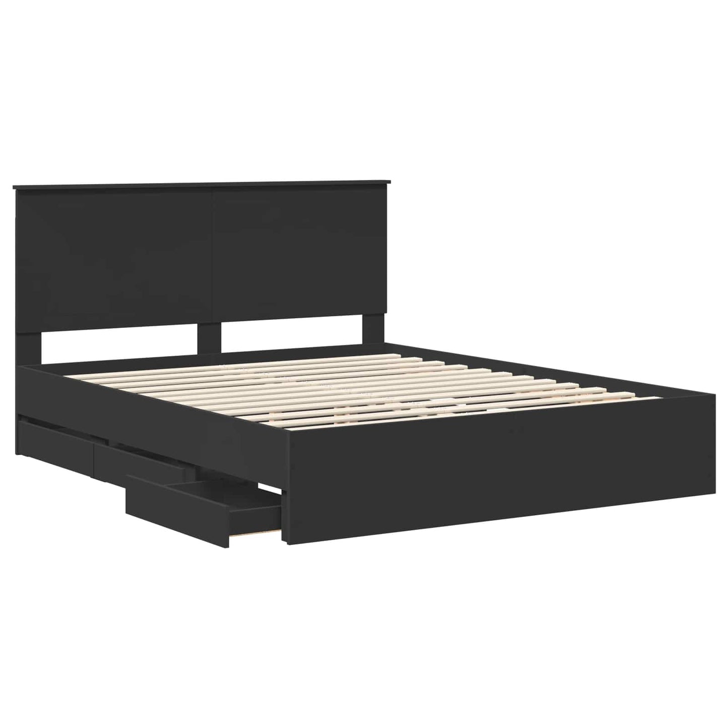 vidaXL Σκελετός Κρεβατιού Μαύρο 160 x 200 cm Μηχανήματος Ξύλο