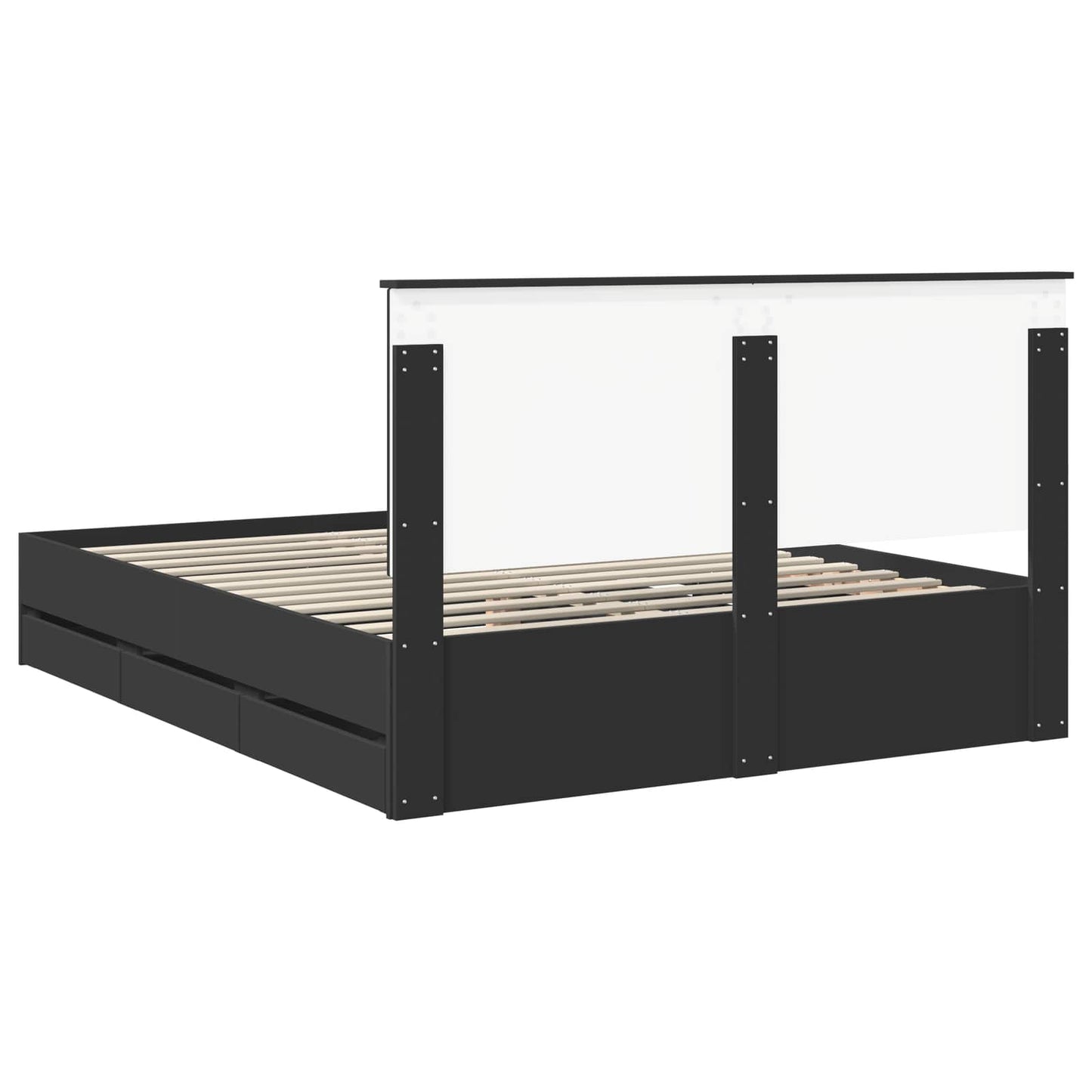 vidaXL Σκελετός Κρεβατιού Μαύρο 160 x 200 cm Μηχανήματος Ξύλο