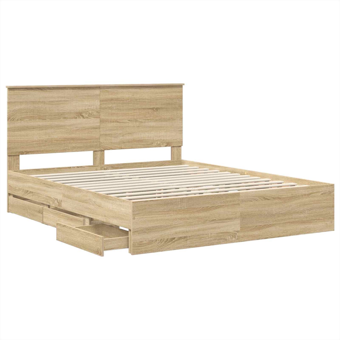 vidaXL Σκελετός Κρεβατιού Δρύς Sonoma 160 x 200 cm Μηχανήματος Ξύλο