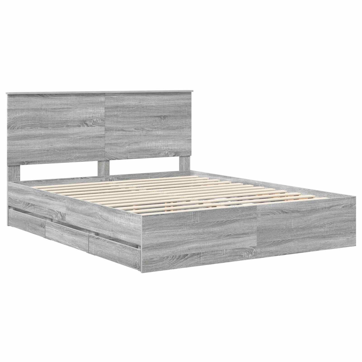 vidaXL Σκελετός Κρεβατιού Γκρίζο Σονομα 160 x 200 cm Μηχανήματος Ξύλο