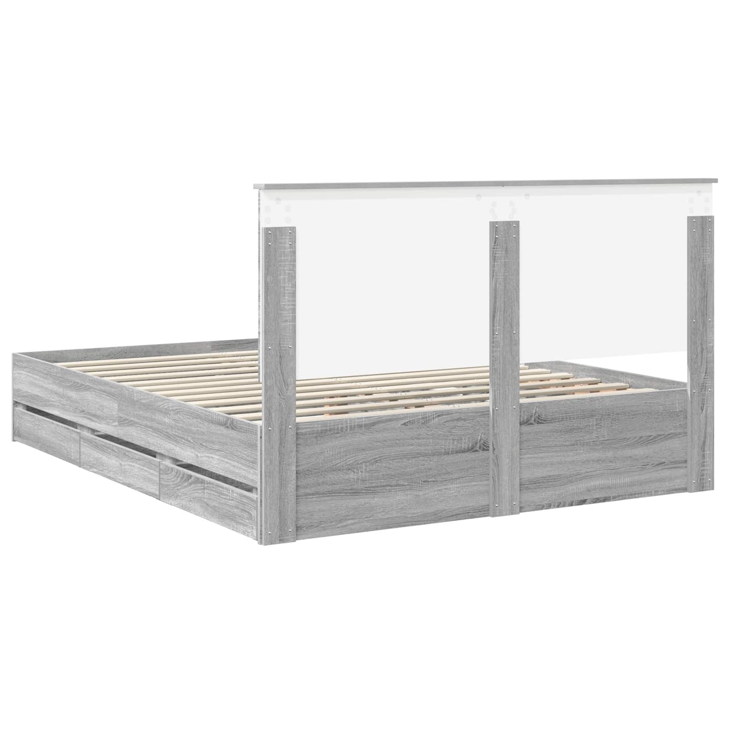 vidaXL Σκελετός Κρεβατιού Γκρίζο Σονομα 160 x 200 cm Μηχανήματος Ξύλο