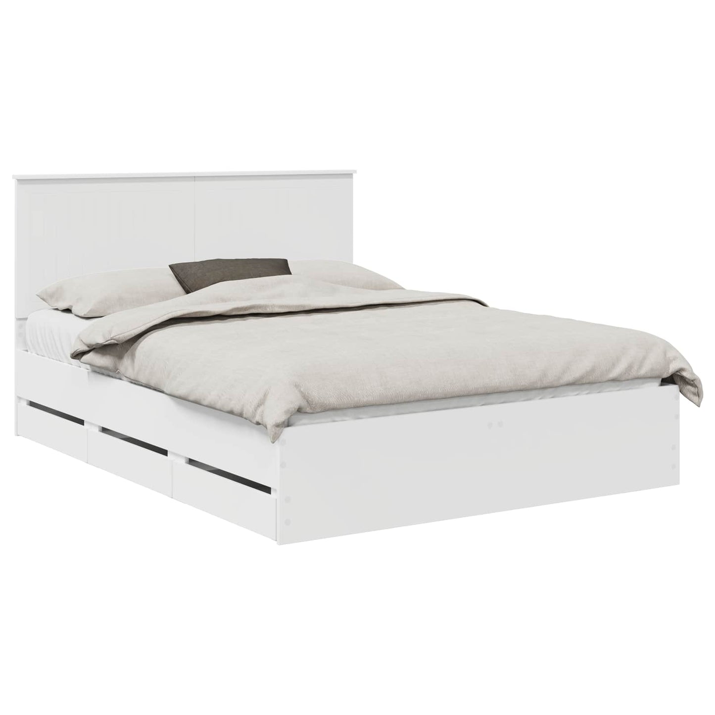 vidaXL Σκελετός Κρεβατιού Λευκό 150 x 200 cm Μηχανήματος Ξύλο