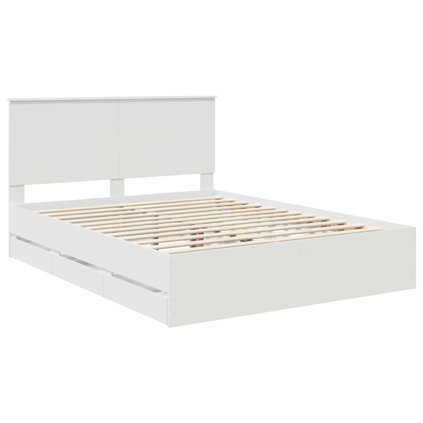 vidaXL Σκελετός Κρεβατιού Λευκό 150 x 200 cm Μηχανήματος Ξύλο