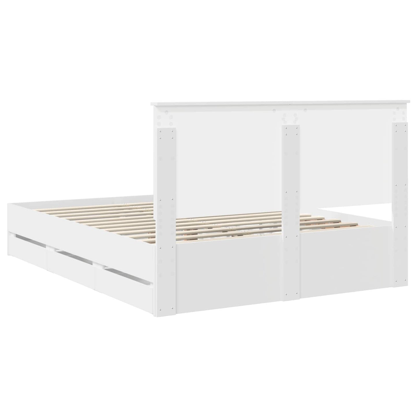 vidaXL Σκελετός Κρεβατιού Λευκό 150 x 200 cm Μηχανήματος Ξύλο