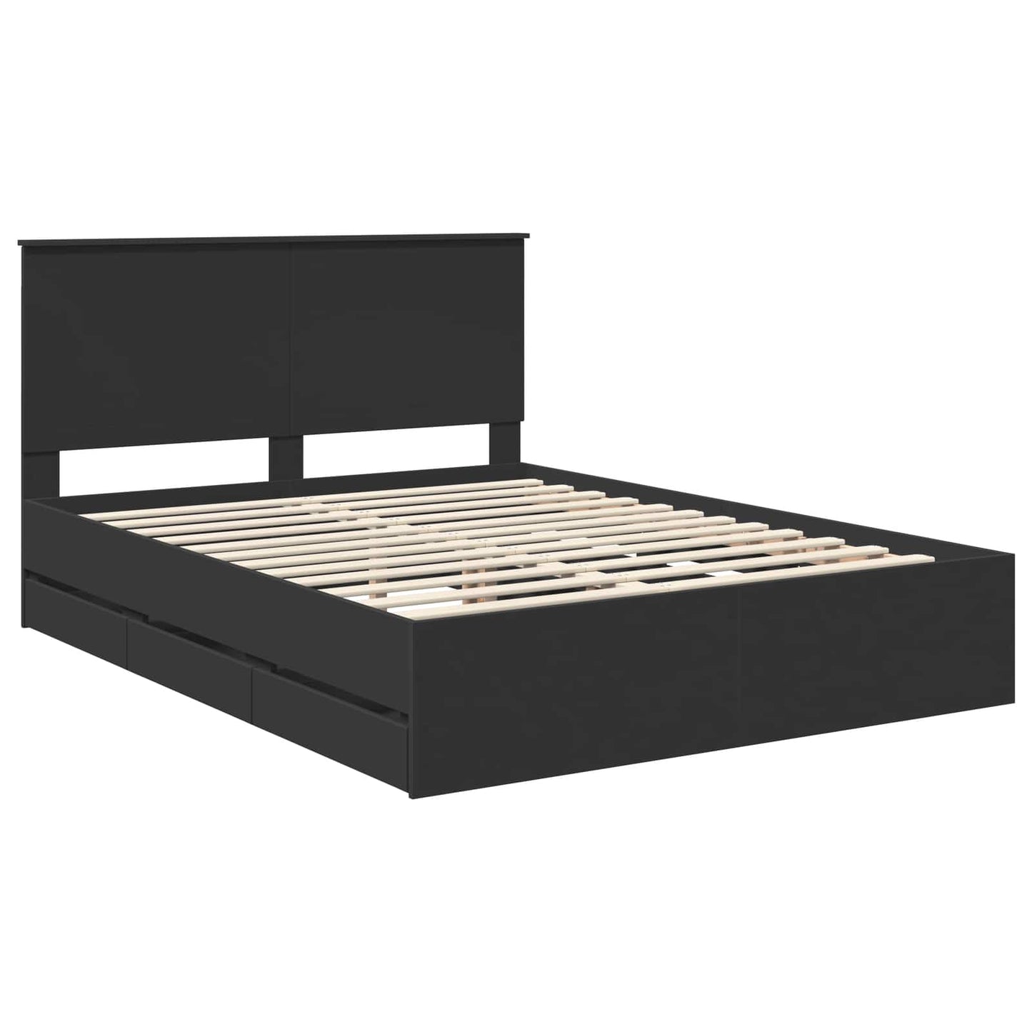 vidaXL Σκελετός Κρεβατιού Μαύρο 150 x 200 cm Μηχανήματος Ξύλο