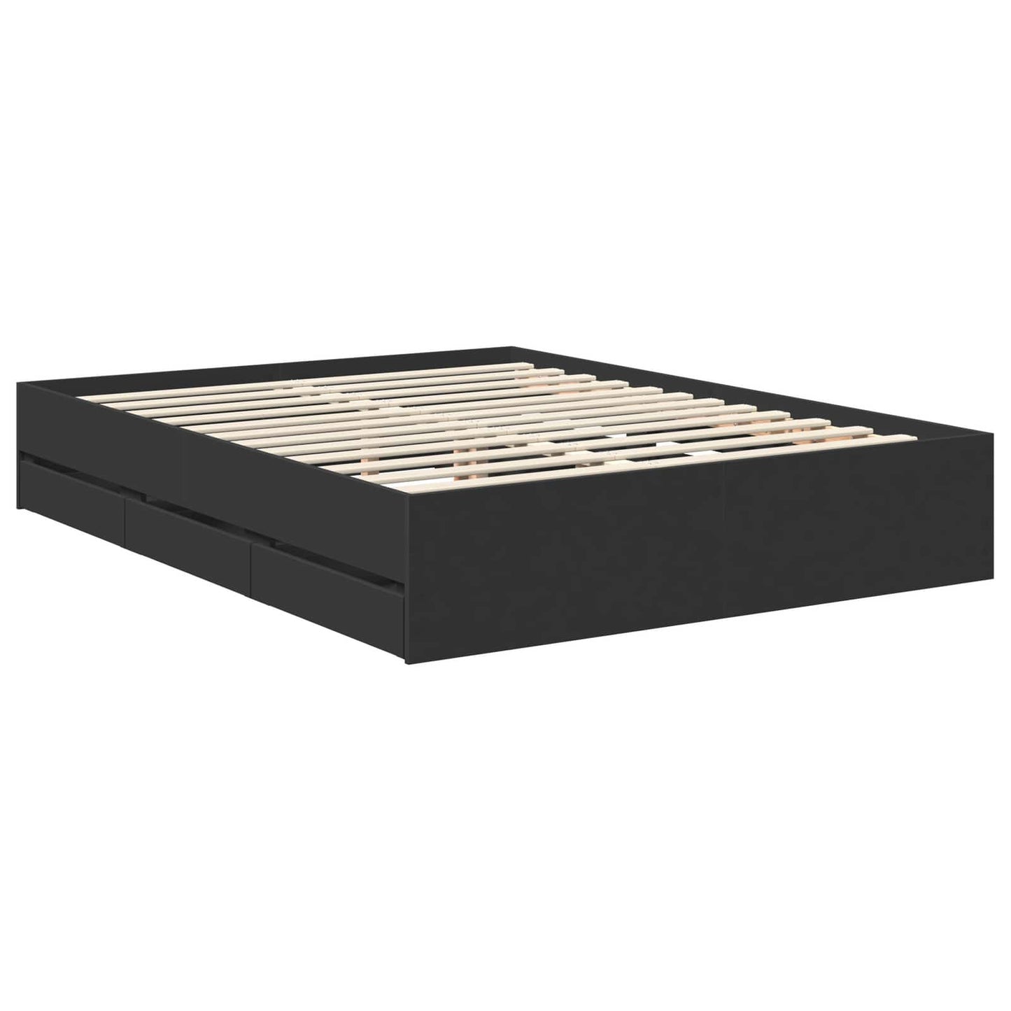 vidaXL Σκελετός Κρεβατιού Μαύρο 150 x 200 cm Μηχανήματος Ξύλο