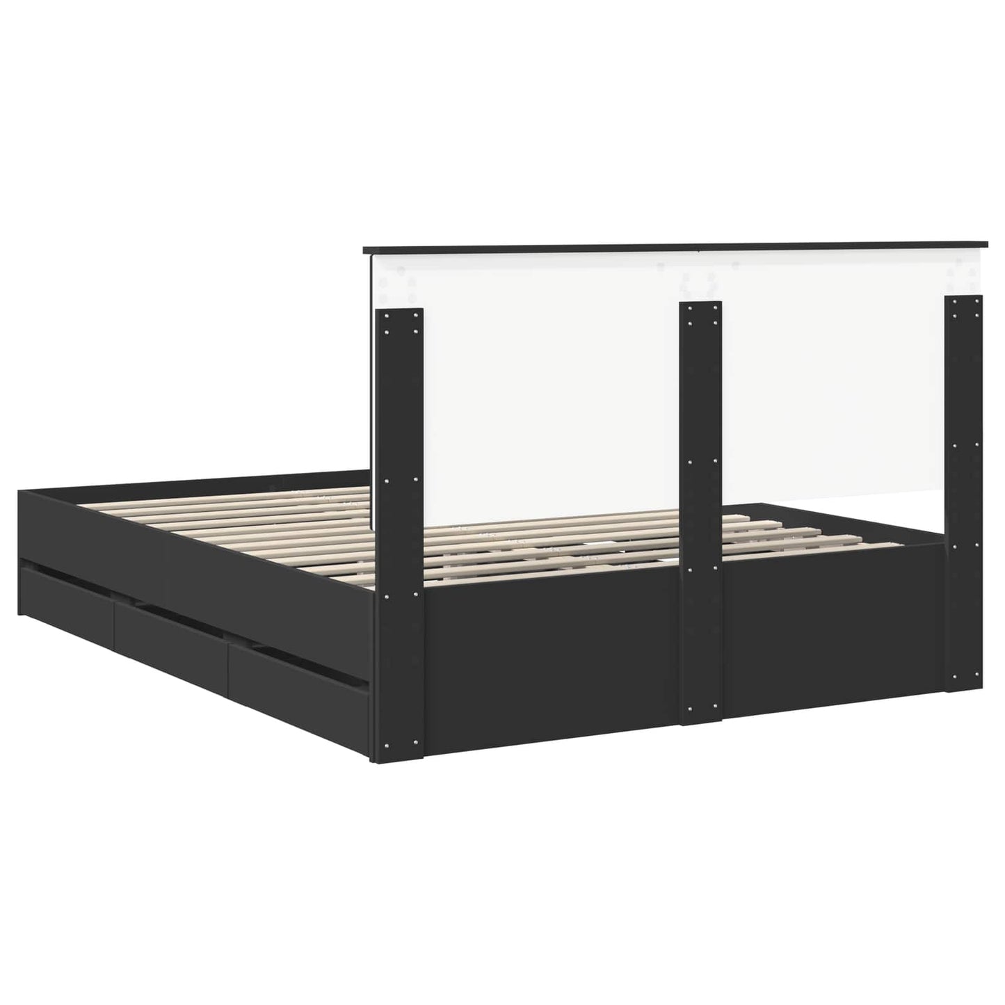 vidaXL Σκελετός Κρεβατιού Μαύρο 150 x 200 cm Μηχανήματος Ξύλο