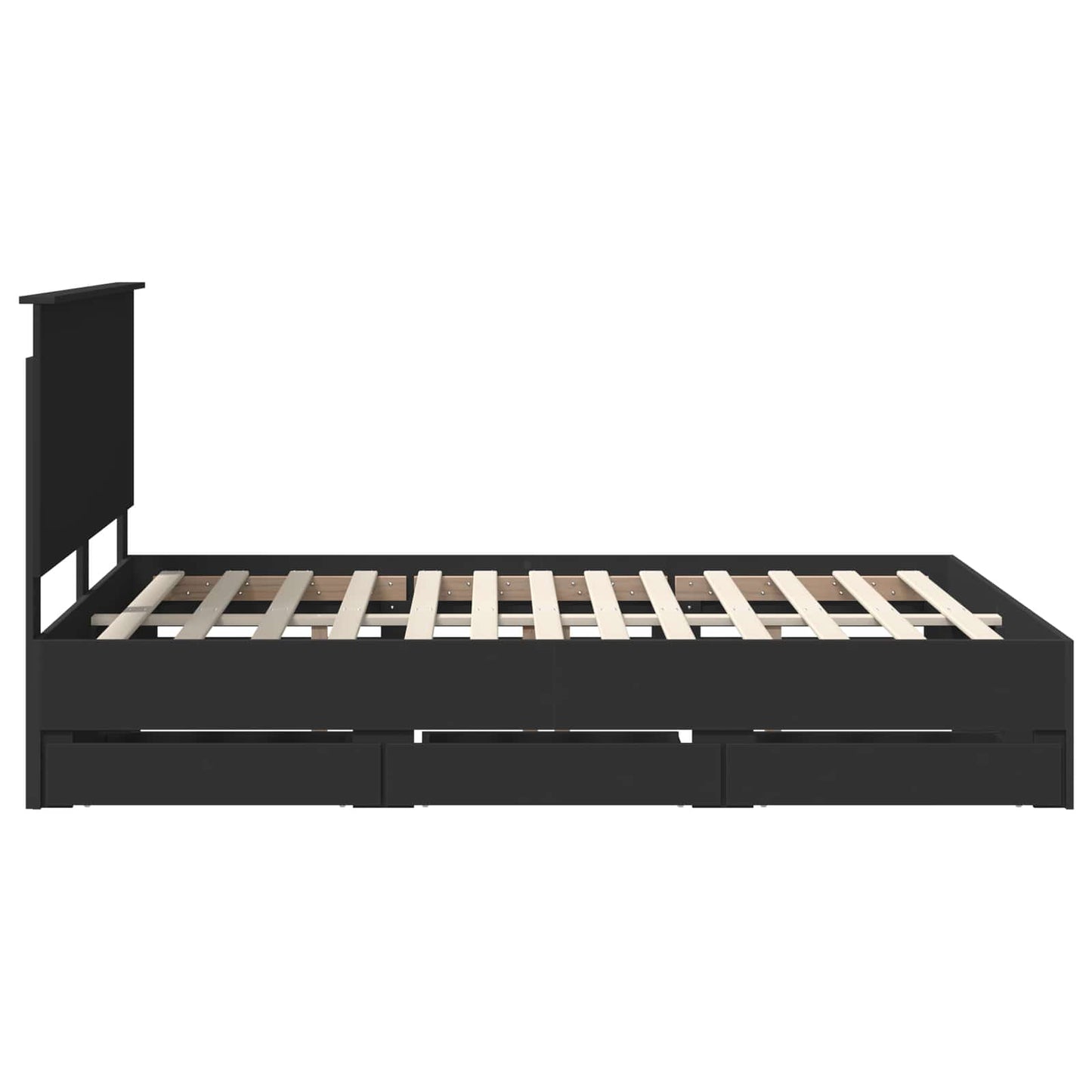 vidaXL Σκελετός Κρεβατιού Μαύρο 150 x 200 cm Μηχανήματος Ξύλο