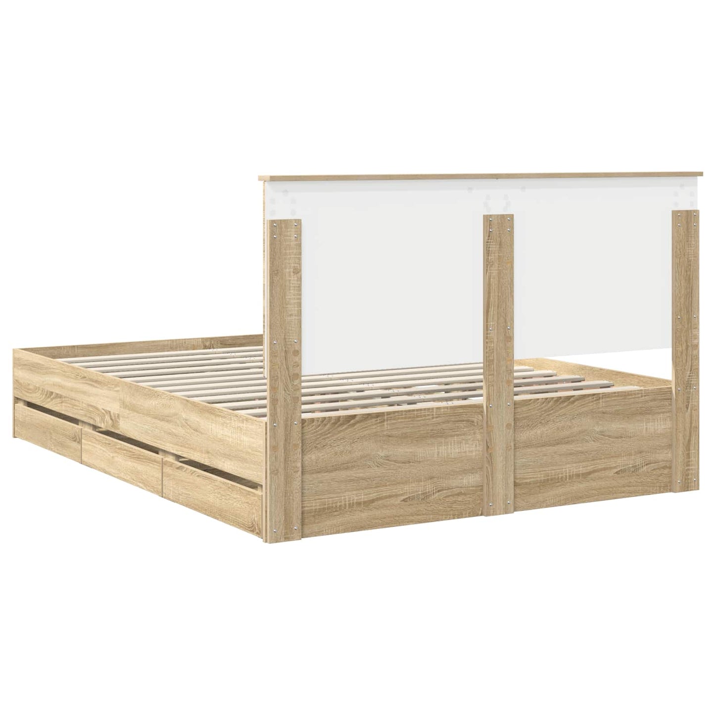 vidaXL Σκελετός Κρεβατιού Δρύς Sonoma 150 x 200 cm Μηχανήματος Ξύλο