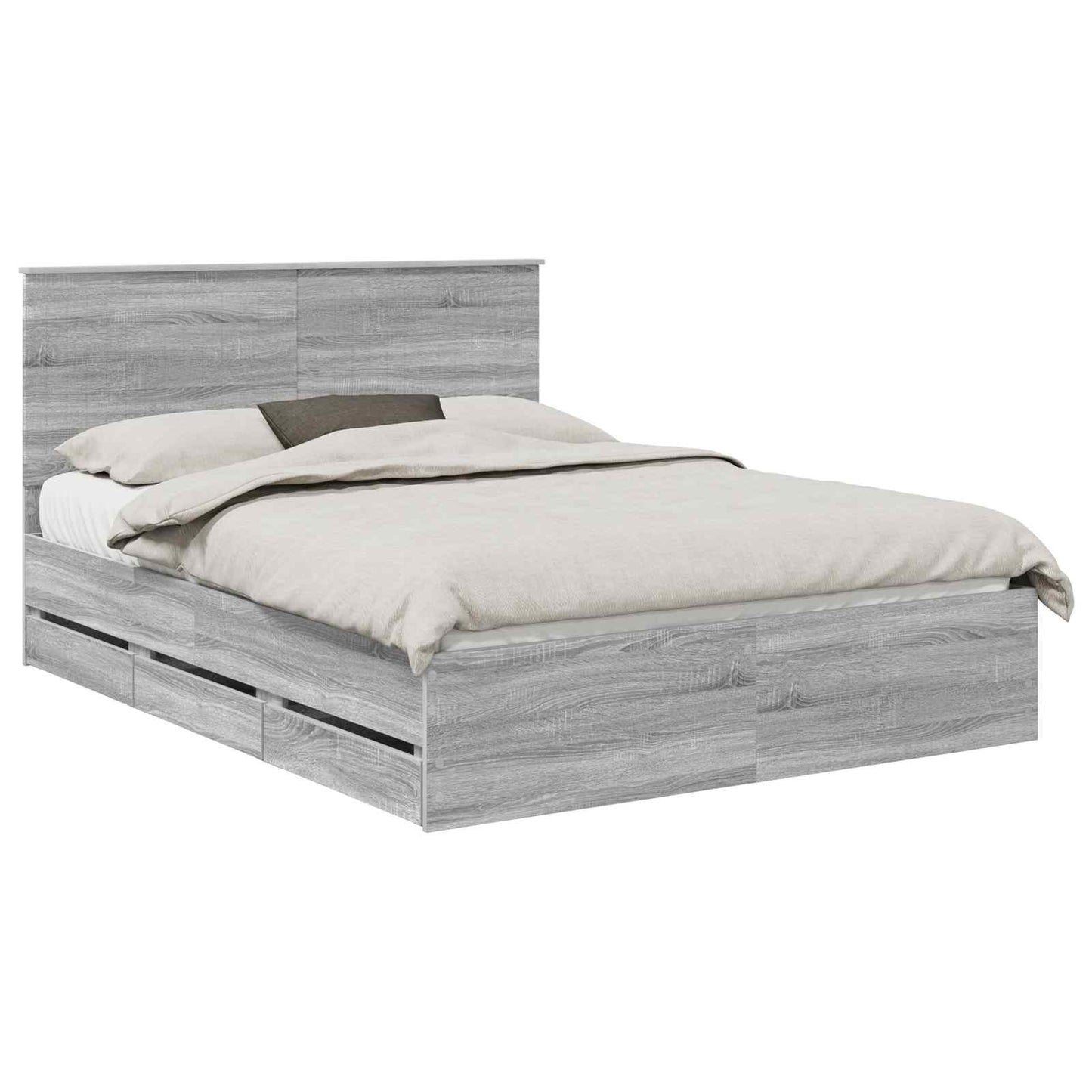 vidaXL Σκελετός Κρεβατιού Γκρίζο Σονομα 150 x 200 cm Μηχανήματος Ξύλο