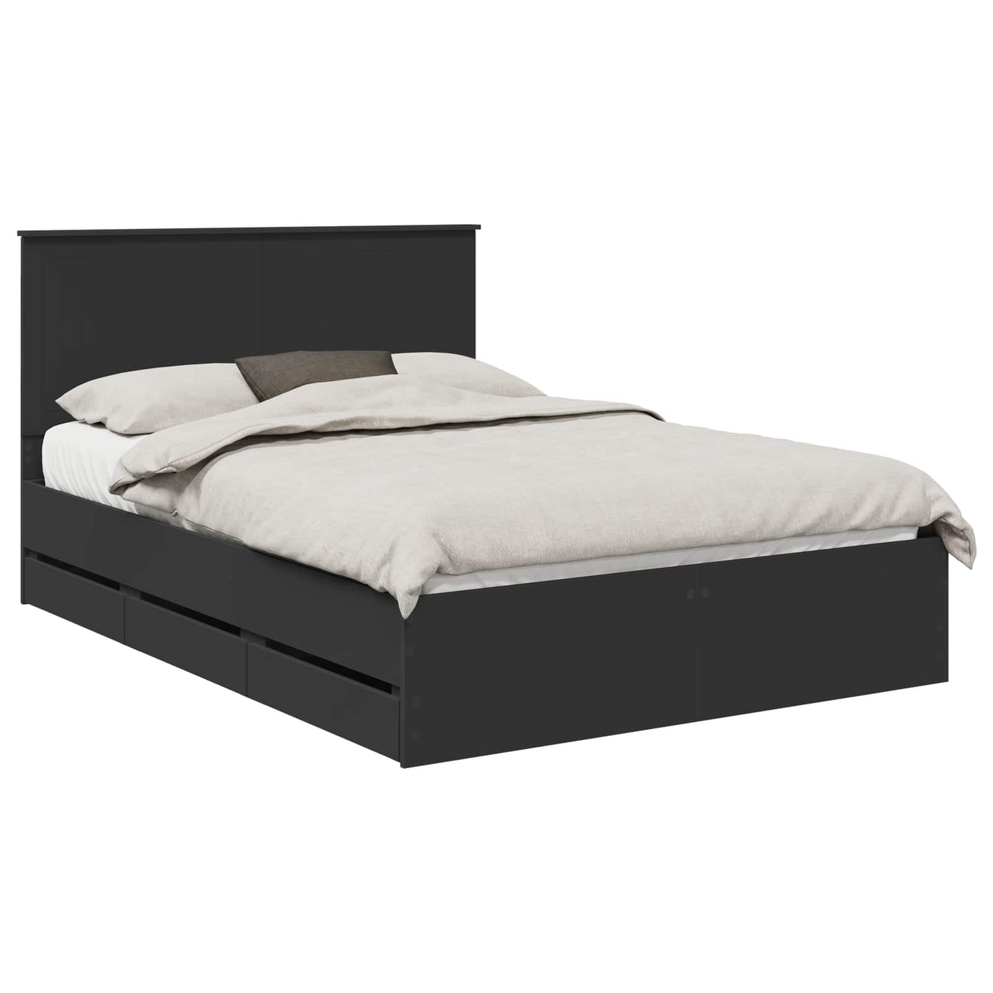vidaXL Σκελετός Κρεβατιού Μαύρο 140 x 200 cm Μηχανήματος Ξύλο