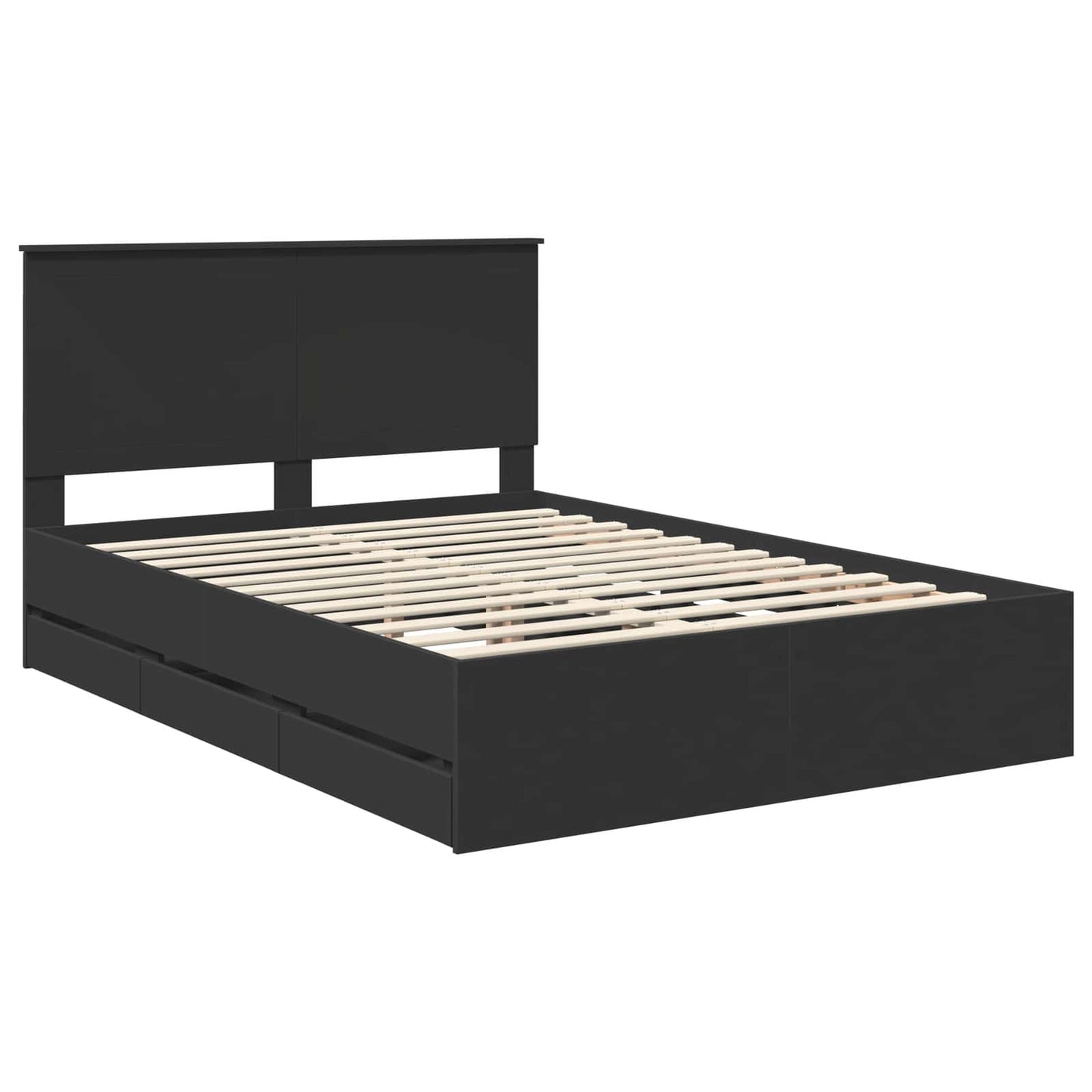 vidaXL Σκελετός Κρεβατιού Μαύρο 140 x 200 cm Μηχανήματος Ξύλο