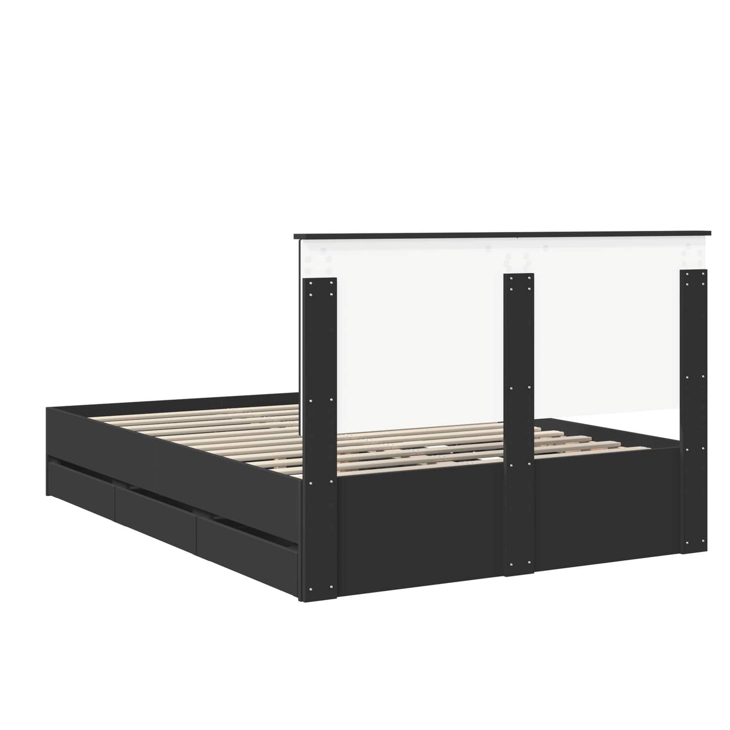 vidaXL Σκελετός Κρεβατιού Μαύρο 140 x 200 cm Μηχανήματος Ξύλο