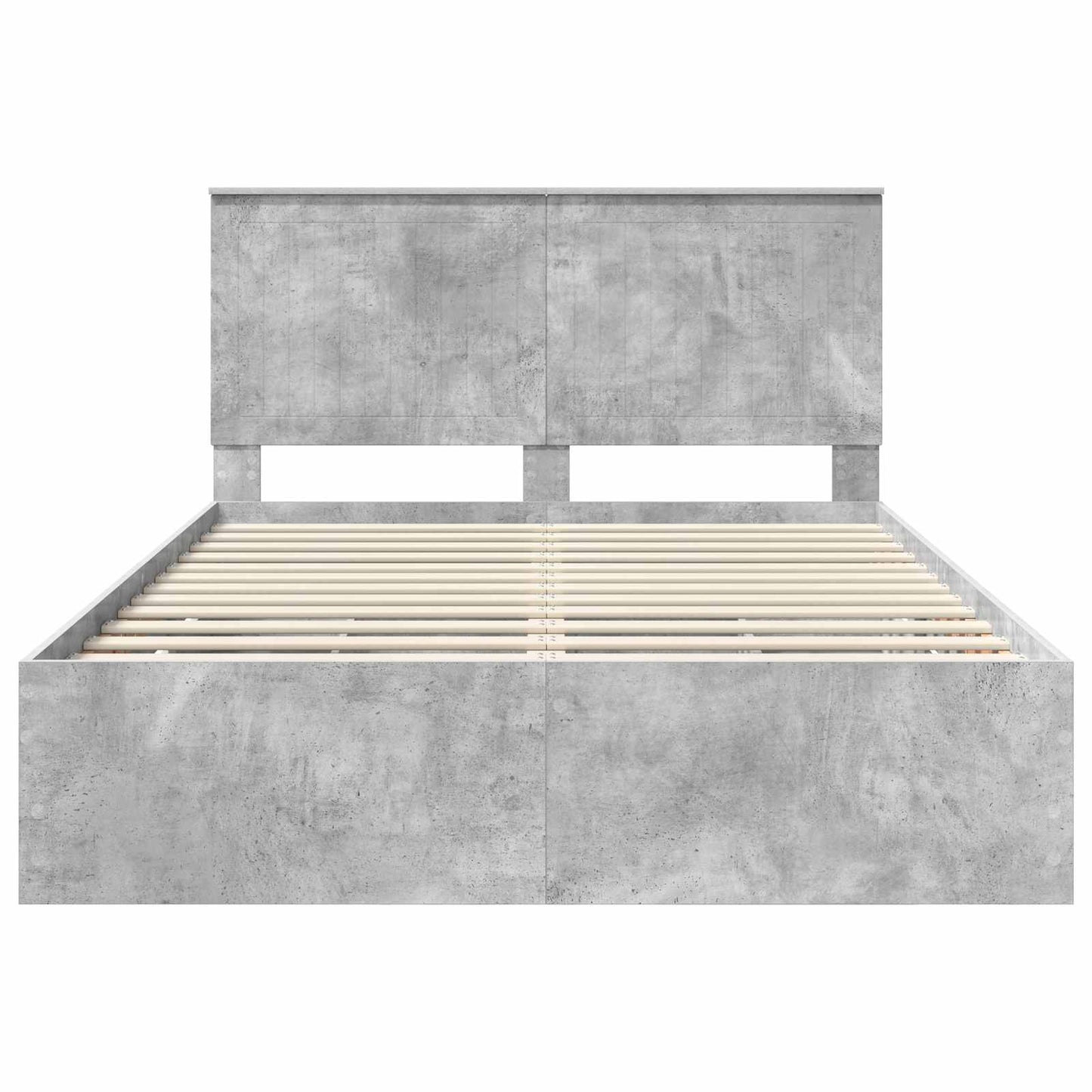 vidaXL Σκελετός Κρεβατιού Σκυρόδεμα Γκρι 140 x 200 cm Μηχανήματος Ξύλο
