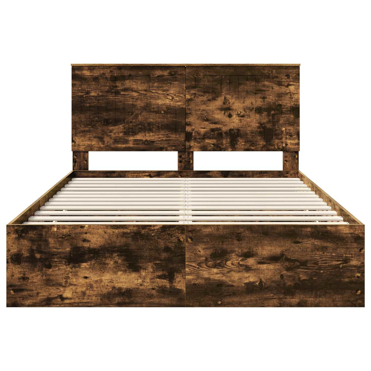 vidaXL Σκελετός Κρεβατιού Καπνιστό Δρύς 140 x 200 cm Μηχανήματος Ξύλο