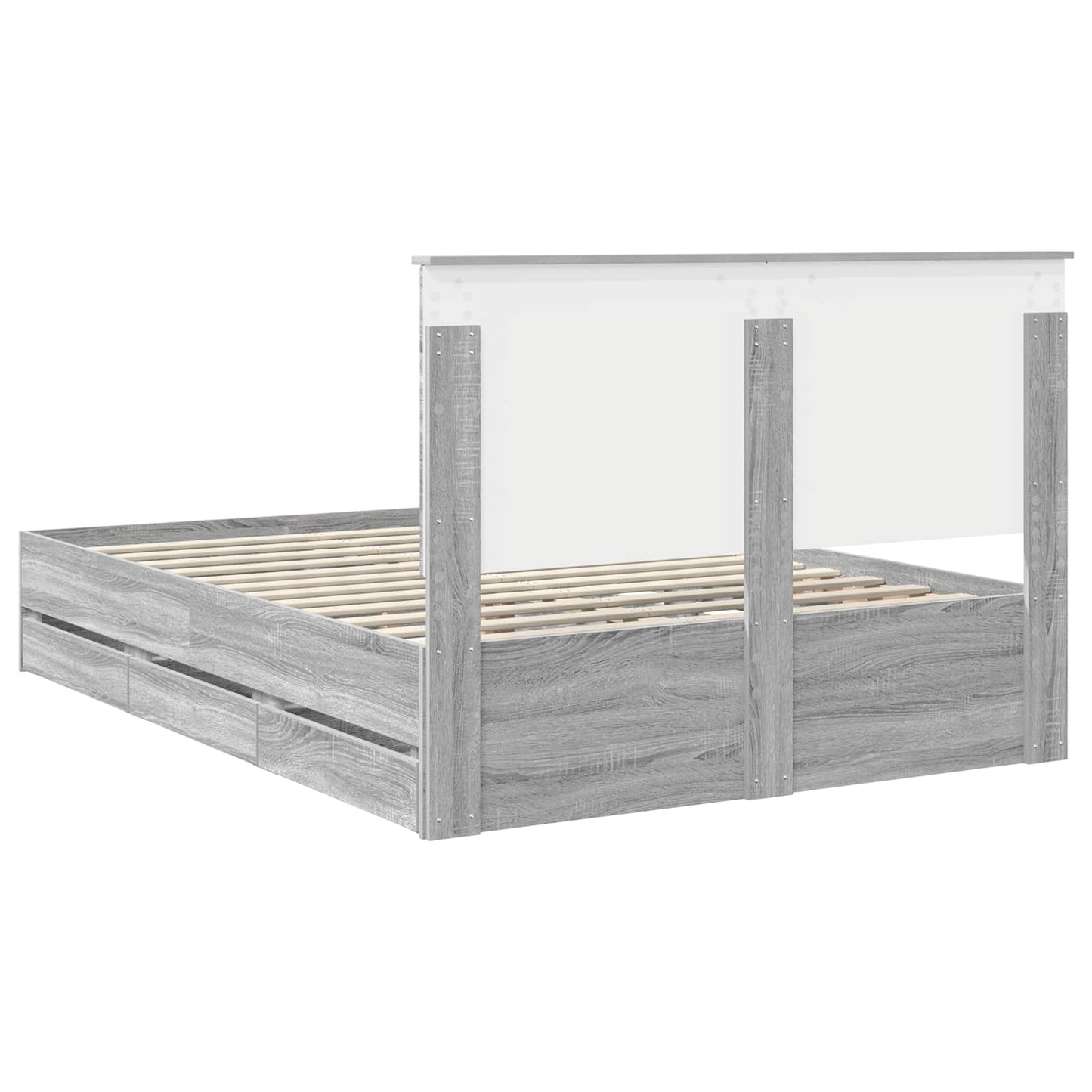 vidaXL Σκελετός Κρεβατιού Γκρίζο Σονομα 140 x 200 cm Μηχανήματος Ξύλο