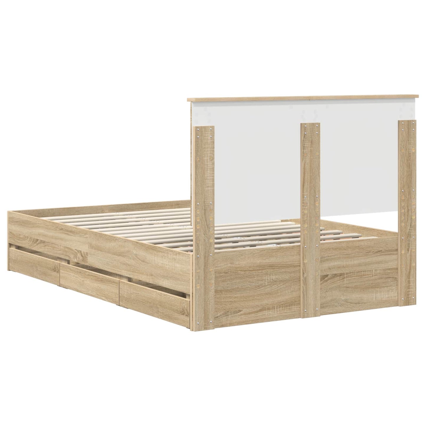 vidaXL Σκελετός Κρεβατιού Δρύς Sonoma 120 x 200 cm Μηχανήματος Ξύλο