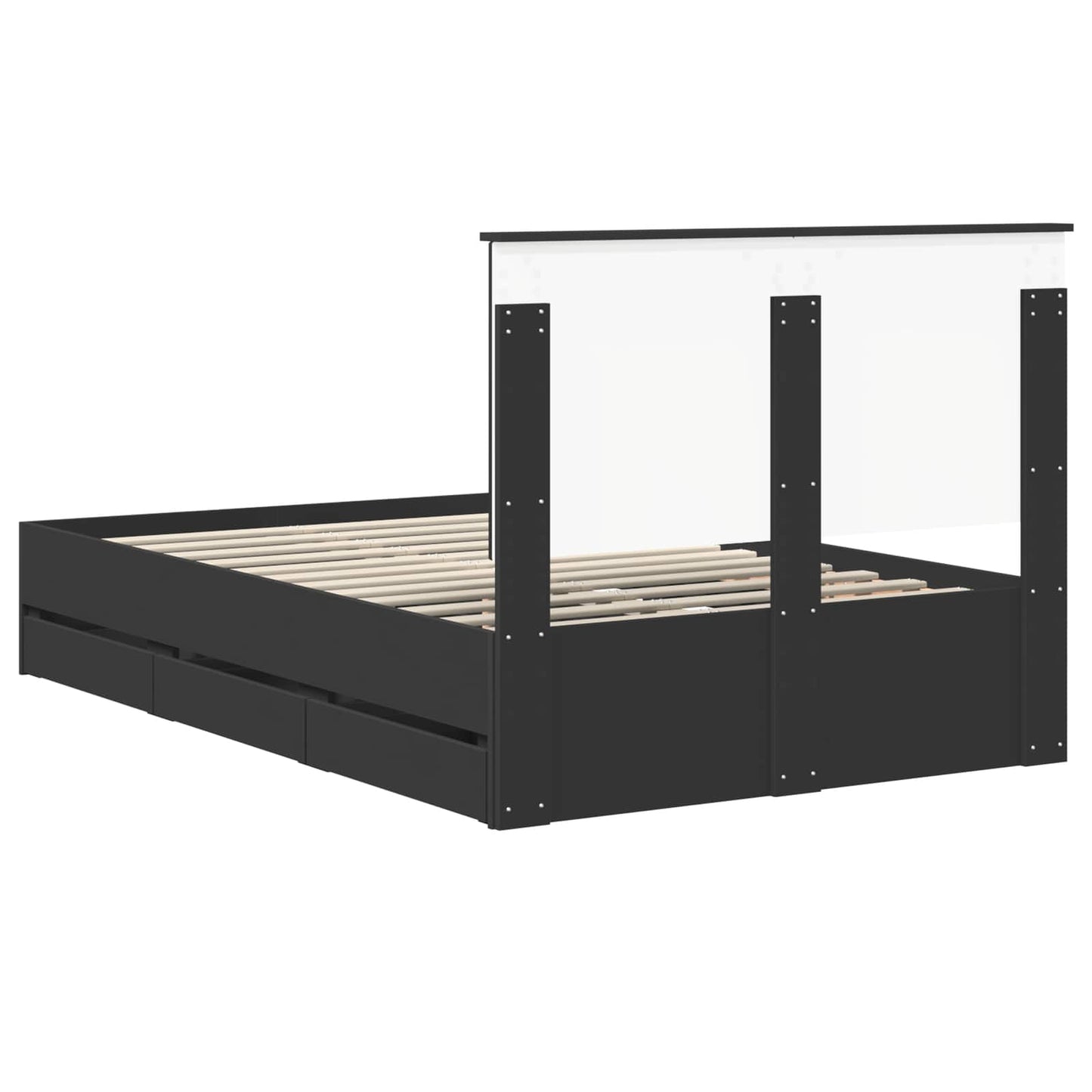 vidaXL Σκελετός Κρεβατιού Μαύρο 120 x 190 cm Μηχανήματος Ξύλο