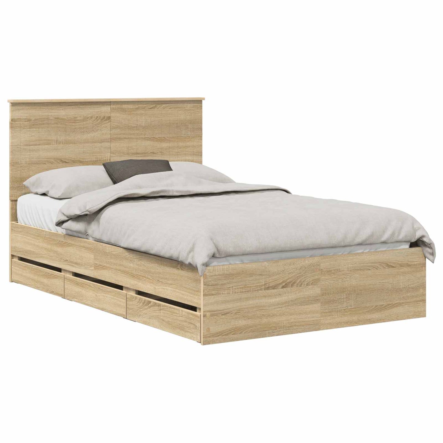 vidaXL Σκελετός Κρεβατιού Δρύς Sonoma 120 x 190 cm Μηχανήματος Ξύλο