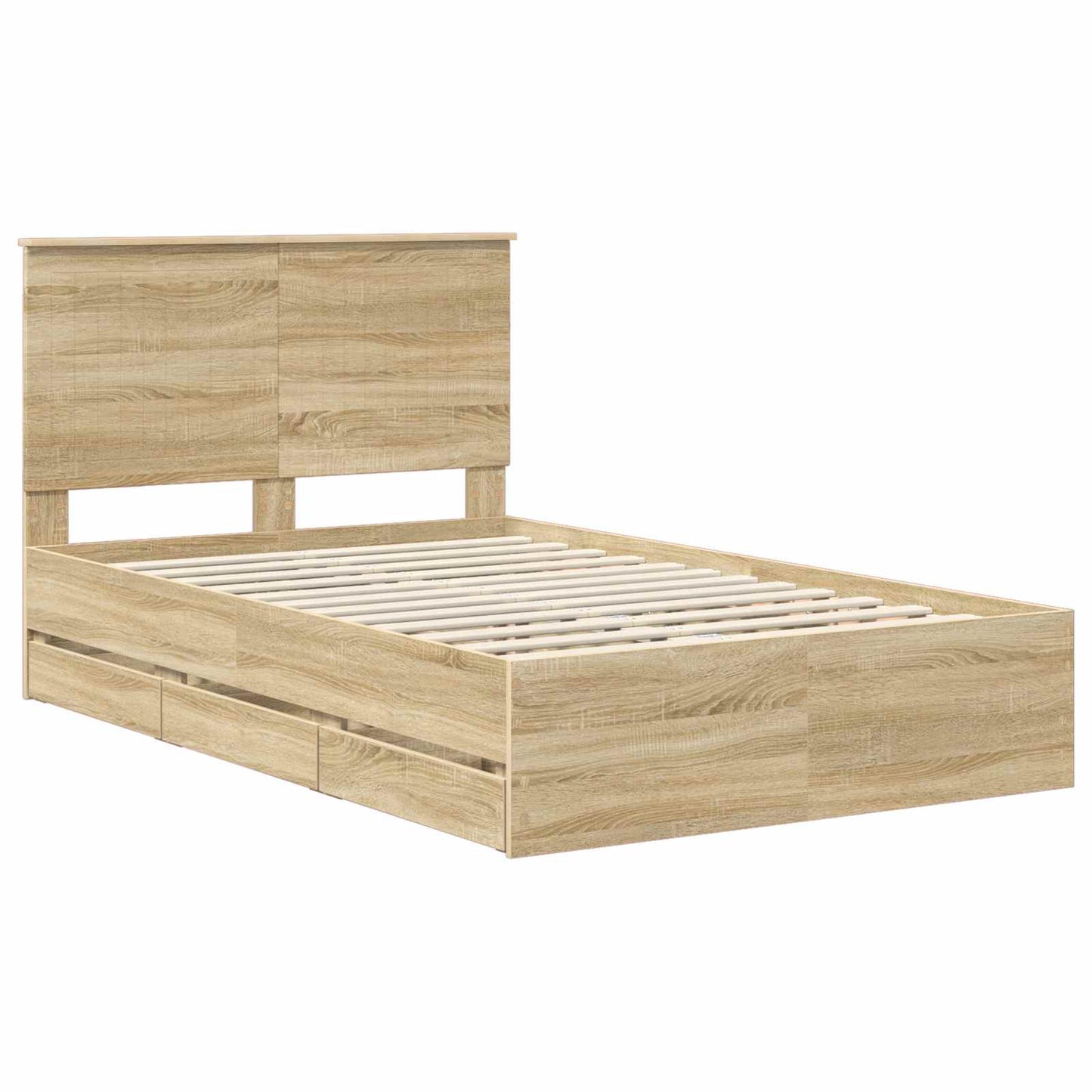 vidaXL Σκελετός Κρεβατιού Δρύς Sonoma 120 x 190 cm Μηχανήματος Ξύλο