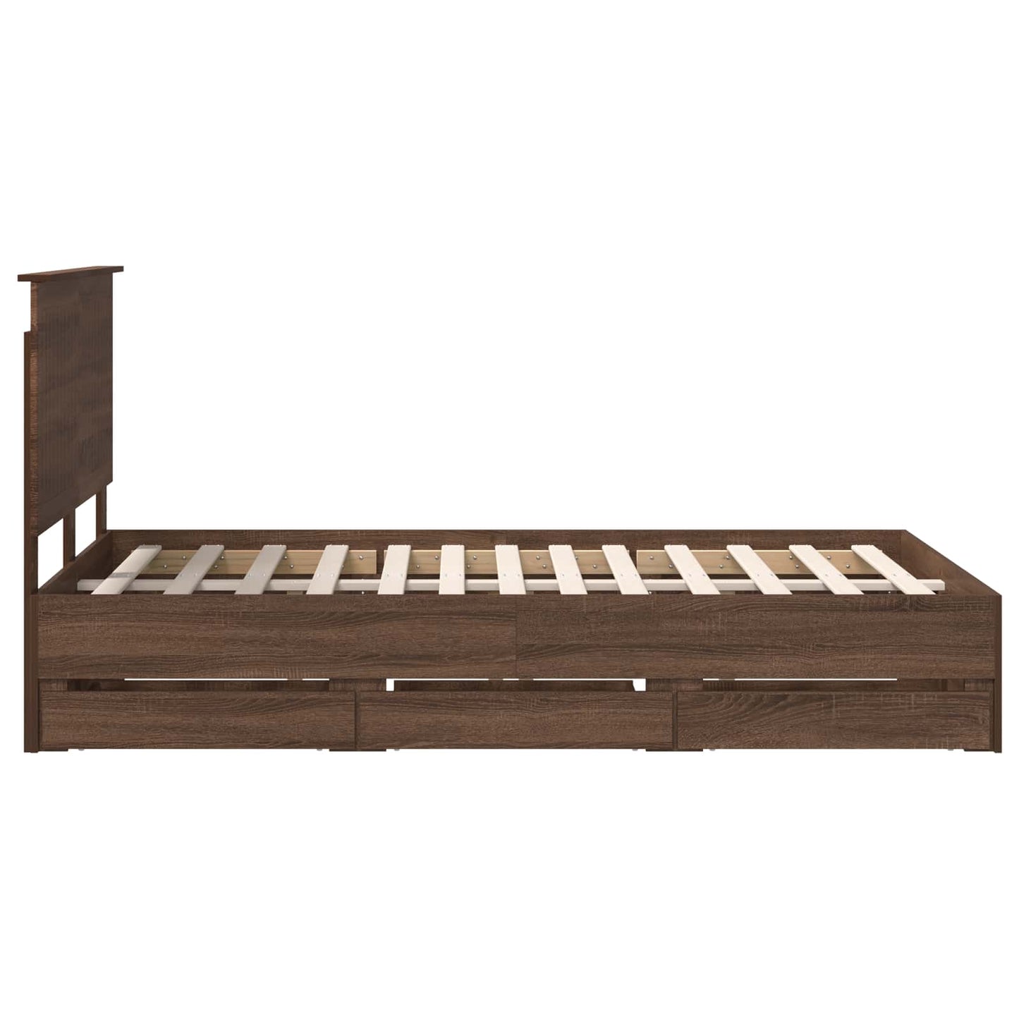 vidaXL Σκελετός Κρεβατιού Καφέ δρυς 120 x 190 cm Μηχανήματος Ξύλο