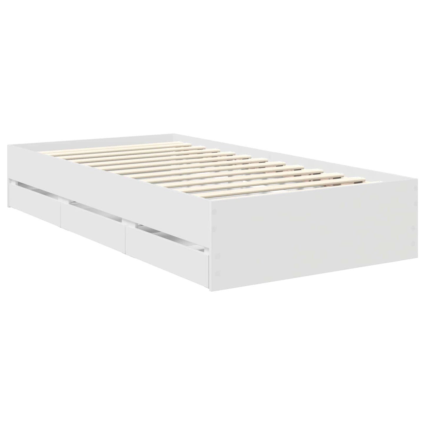 vidaXL Σκελετός Κρεβατιού Λευκό 90 x 200 cm Μηχανήματος Ξύλο
