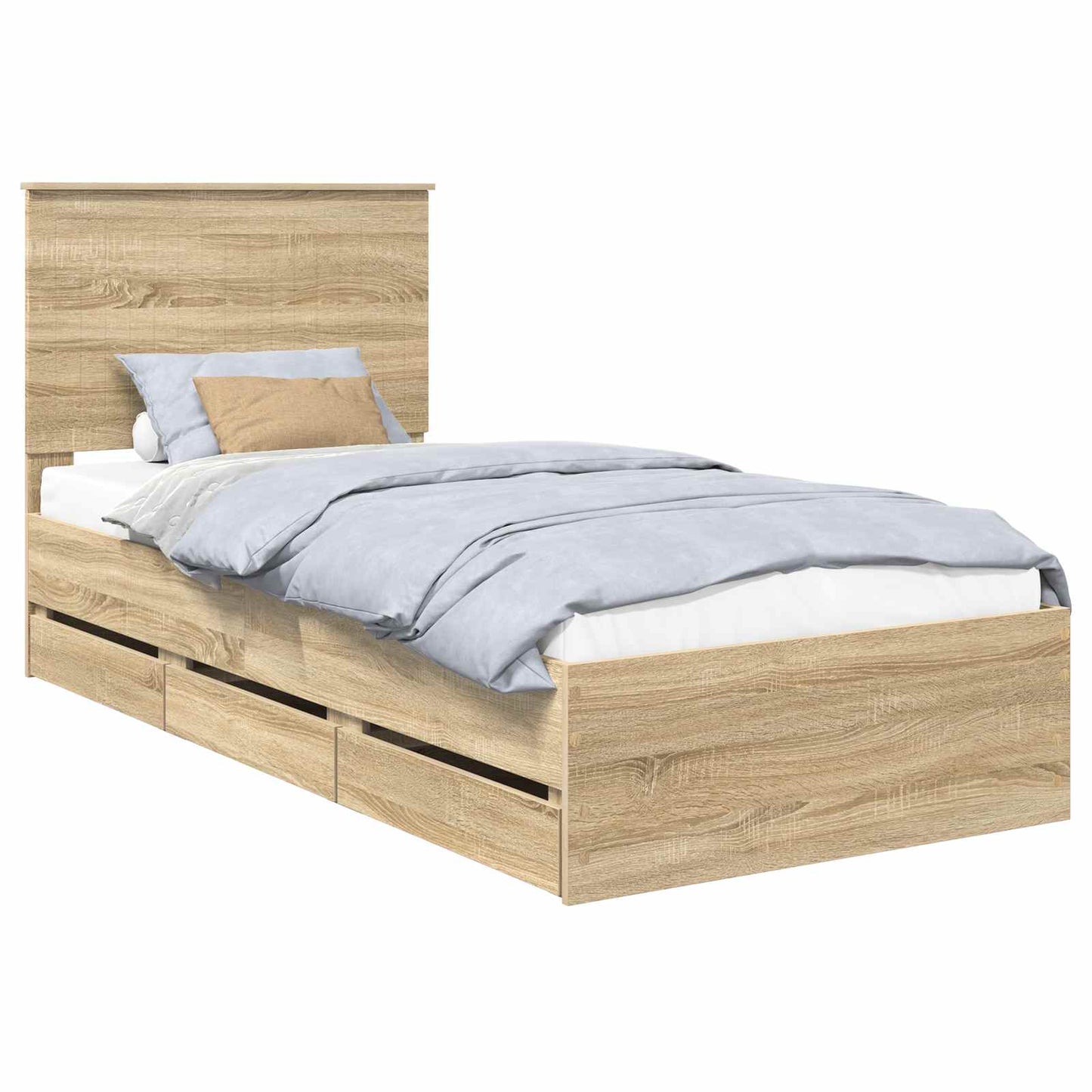 vidaXL Σκελετός Κρεβατιού Δρύς Sonoma 90 x 200 cm Μηχανήματος Ξύλο